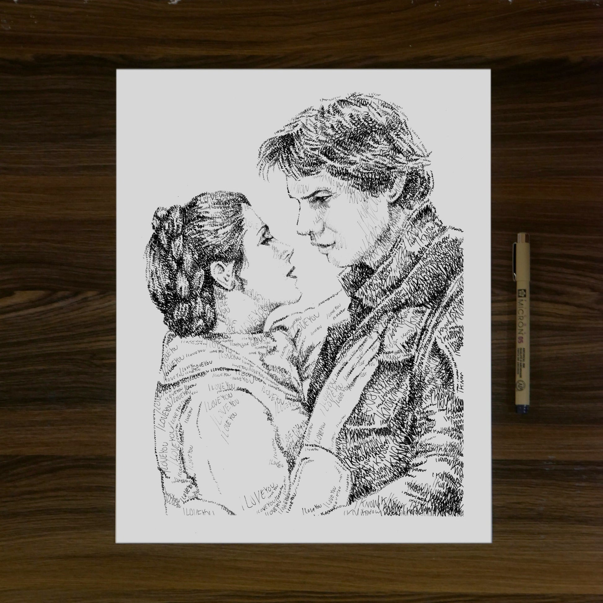 The Princess and Smuggler Word Art Portrait Print