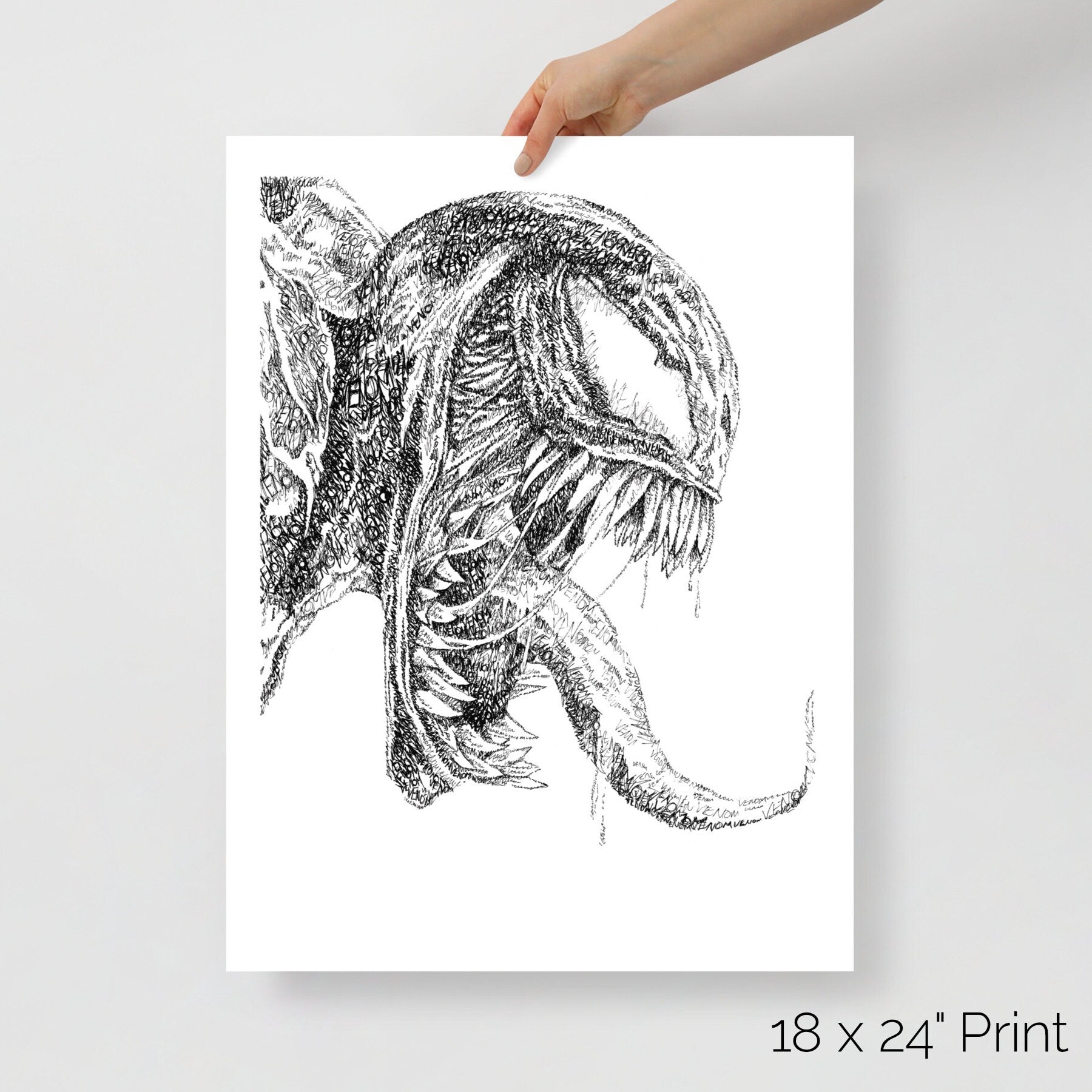 Symbiote Word Art Portrait Print
