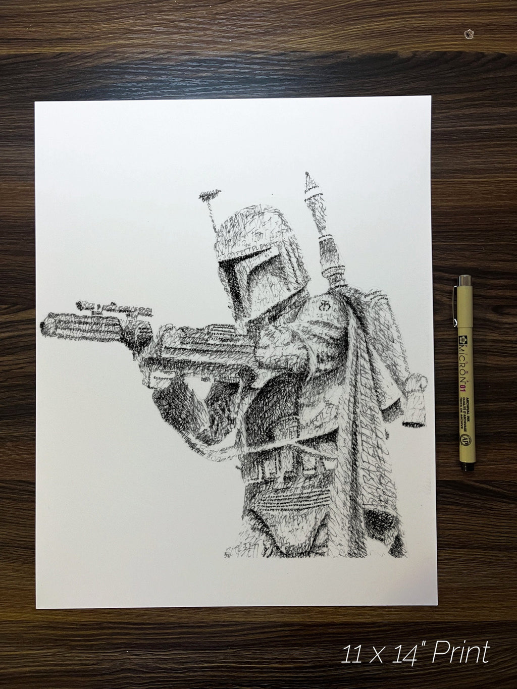 Flying Bounty Hunter Word Art Portrait Print