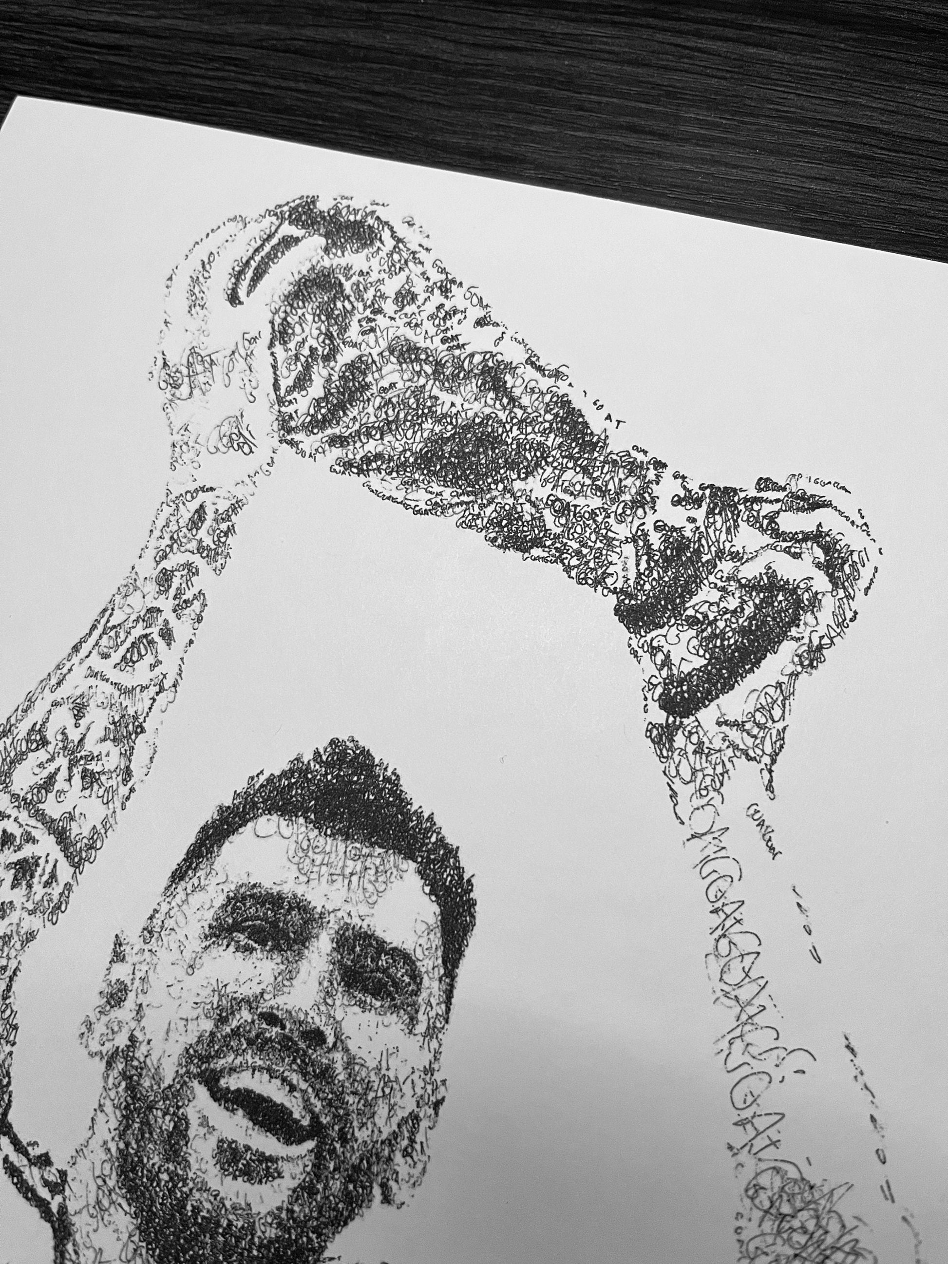 Messi World Cup Championship LIMITED & NUMBERED Word Art Portrait Print