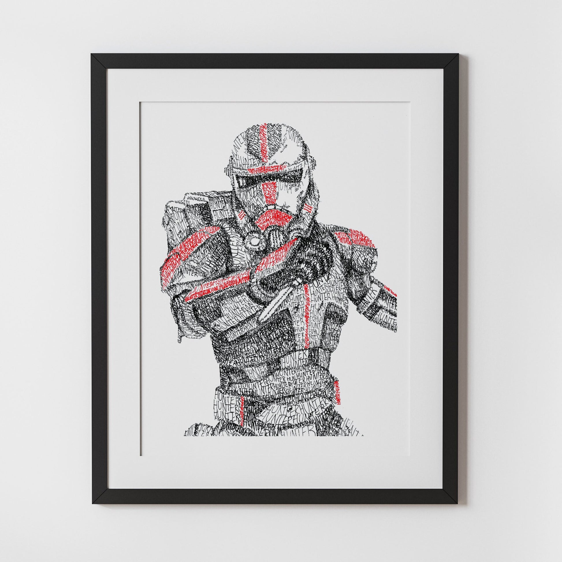 Hunter Word Art Portrait Print | Clone Trooper Art