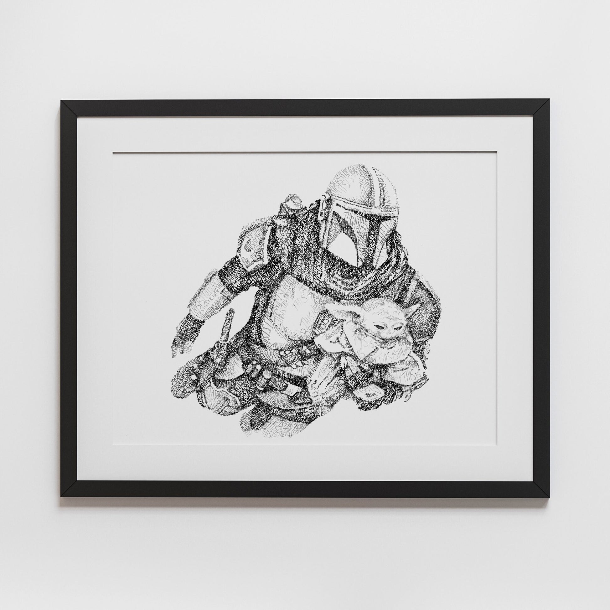The Bounty Hunter and the Child Word Art Portrait Print