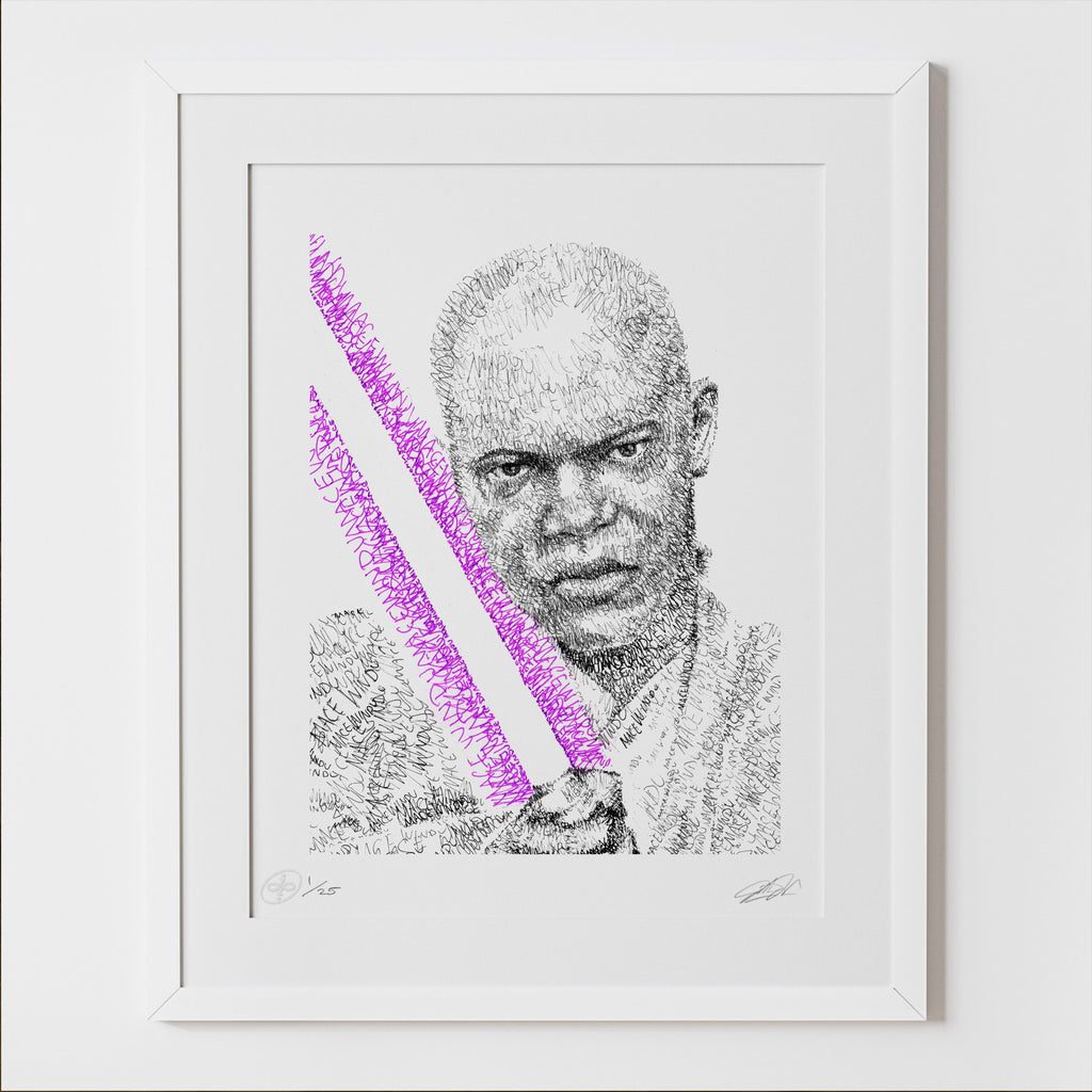 Windu Word Art Portrait Print