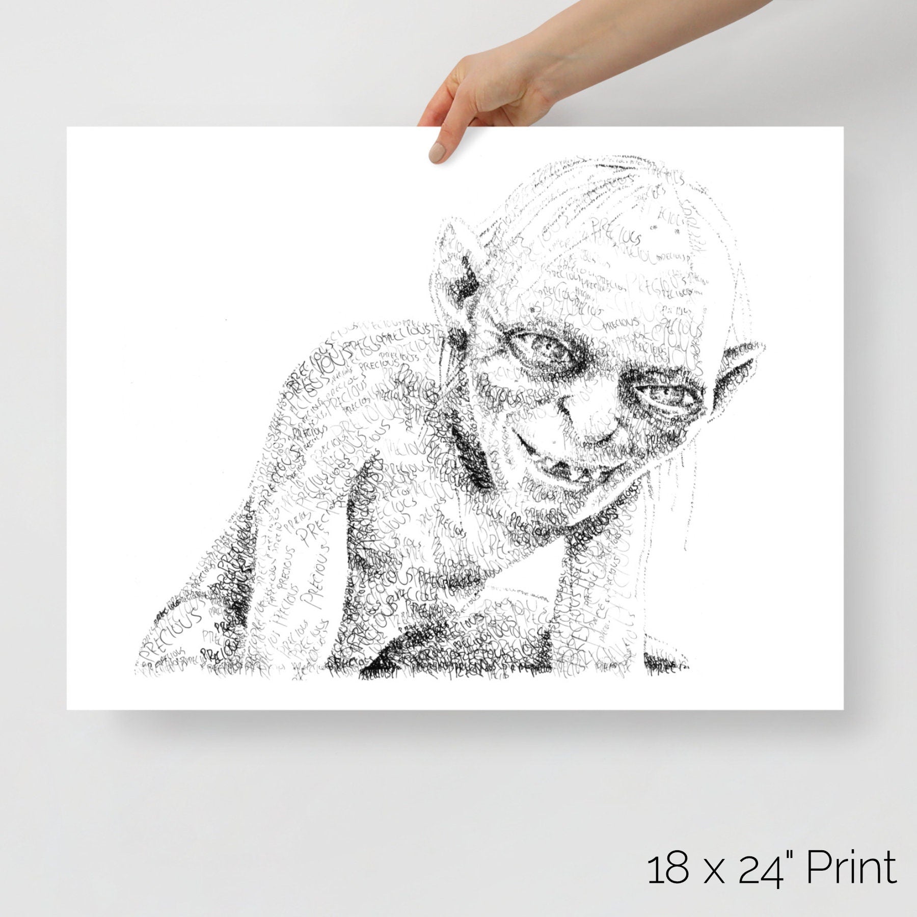 My Precious Word Art Portrait Print