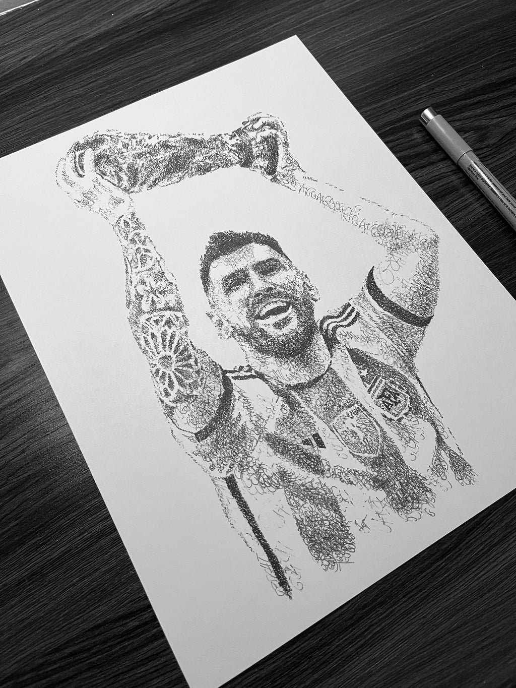 Messi World Cup Championship LIMITED & NUMBERED Word Art Portrait Print
