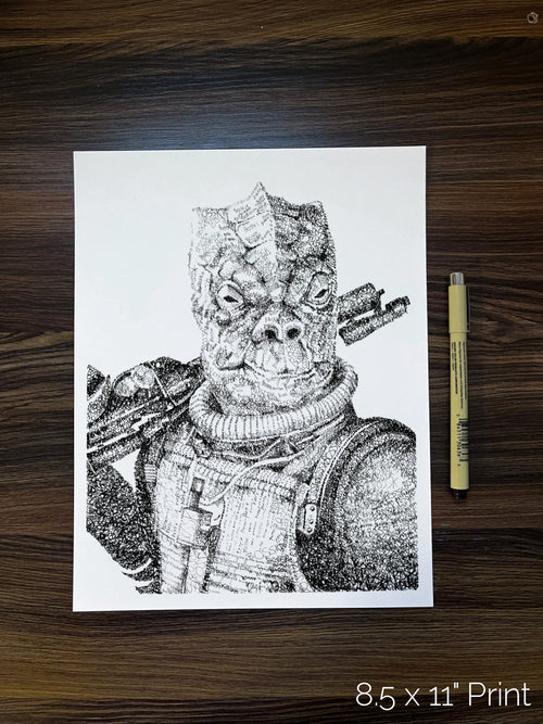 Bossk Word Art Portrait Print