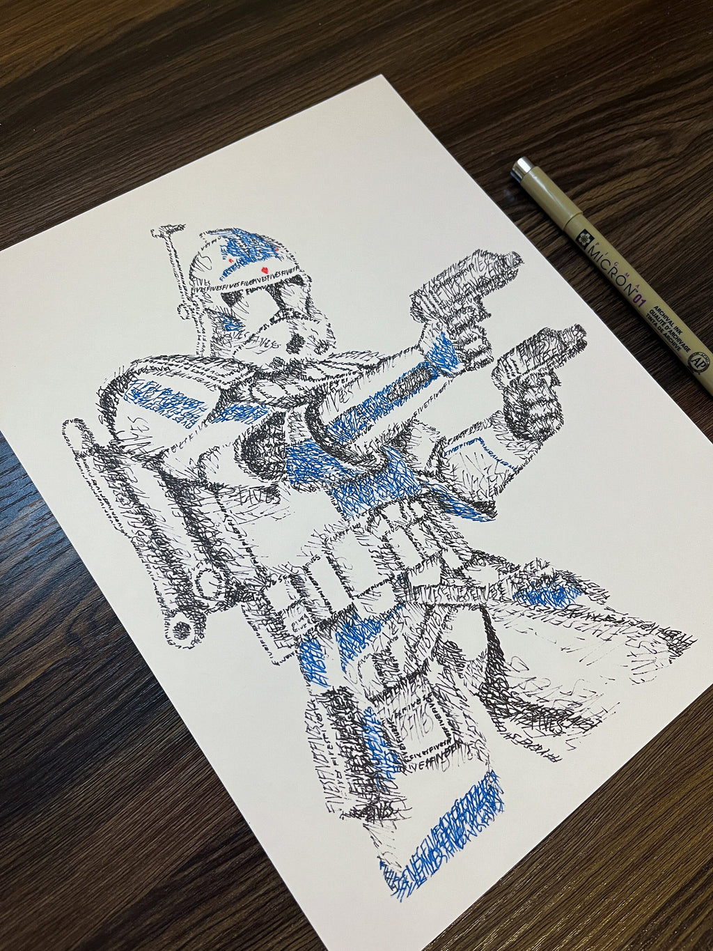 Fives Word Art Portrait Print