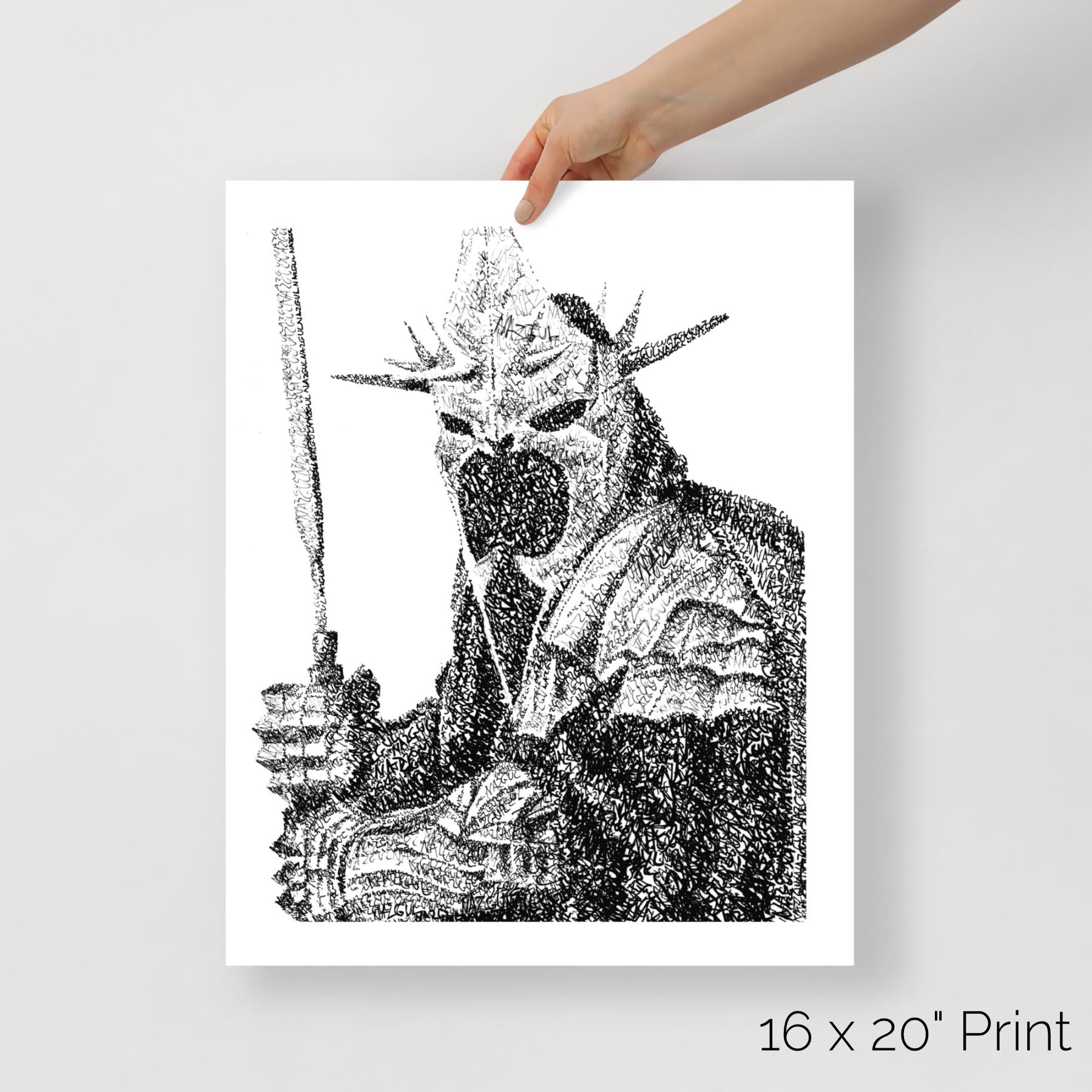 The Witch King Word Art Portrait Print