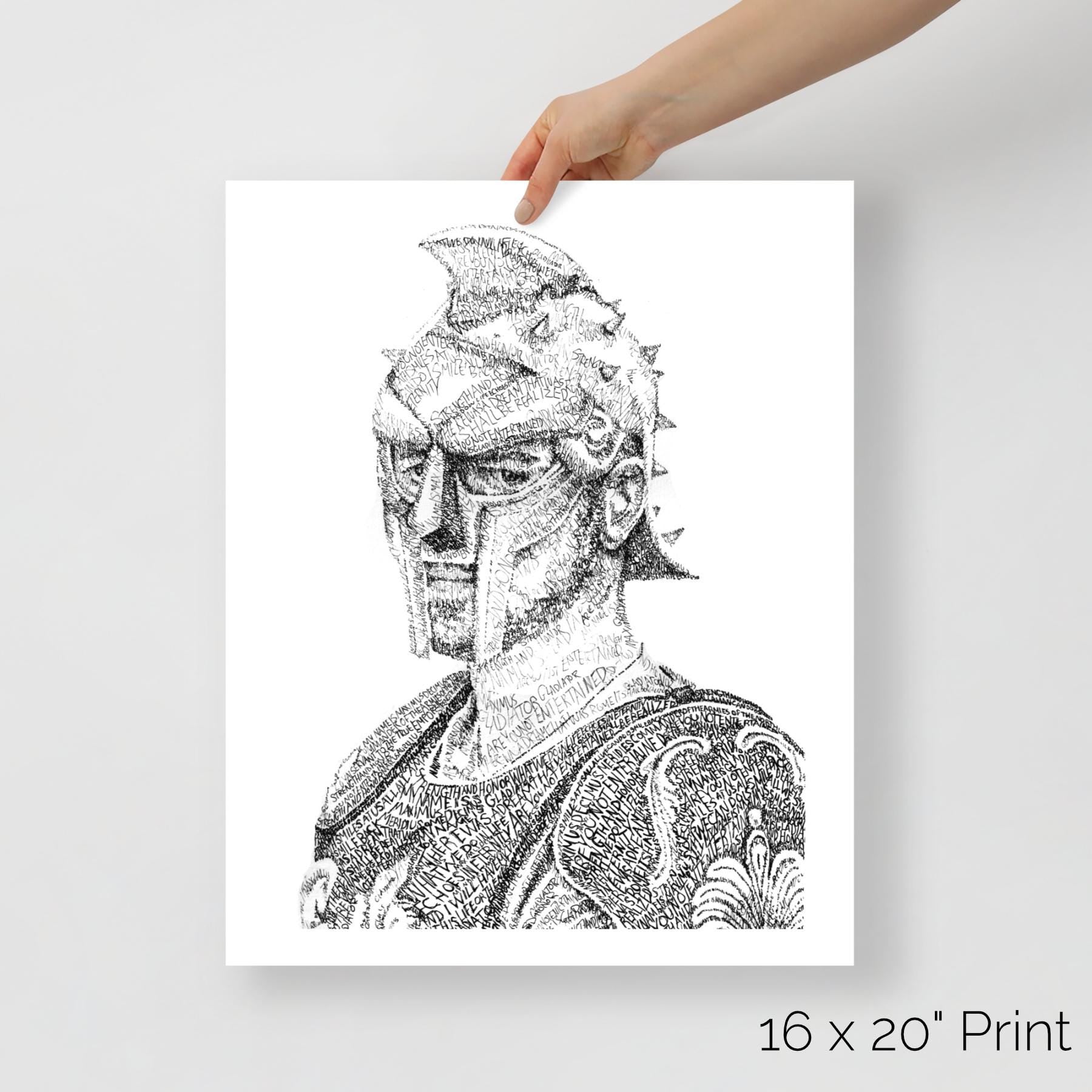 Gladiator Word Art Portrait Print