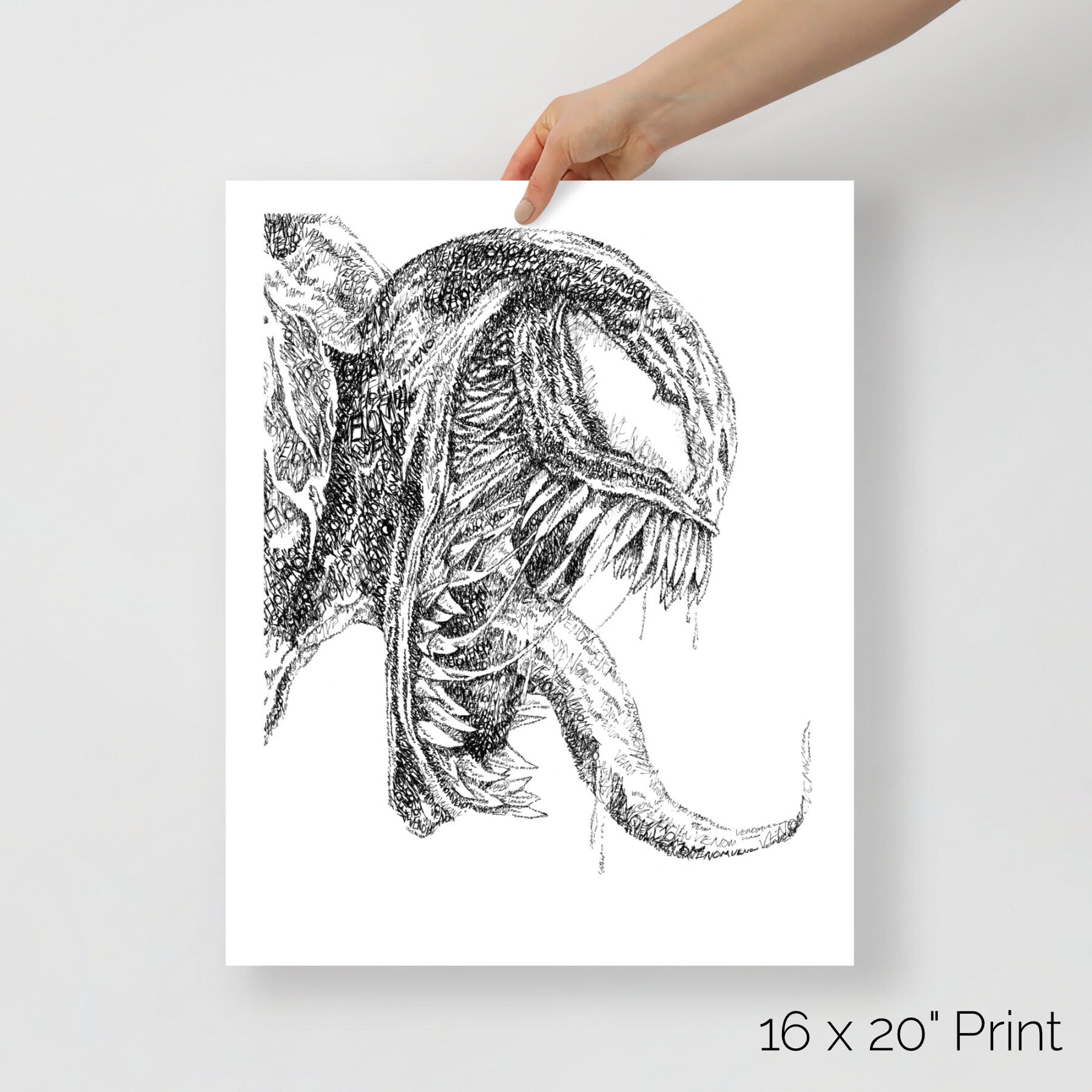 Symbiote Word Art Portrait Print