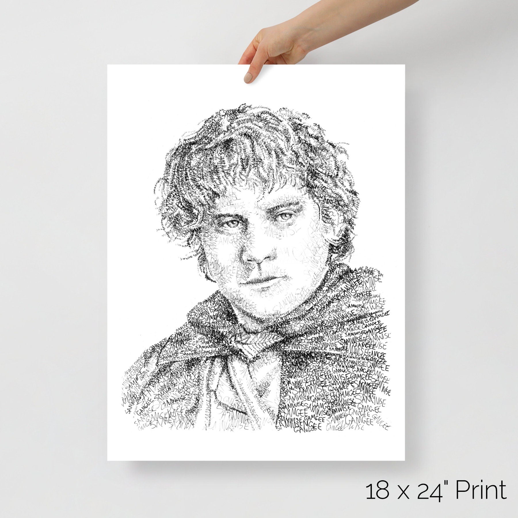 Sam Word Art Portrait Print