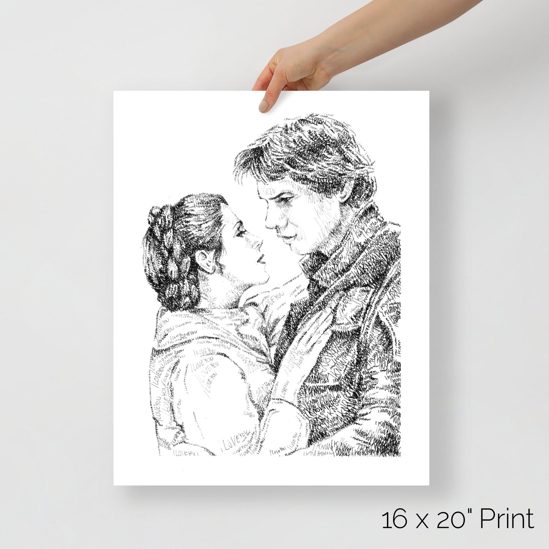 The Princess and Smuggler Word Art Portrait Print