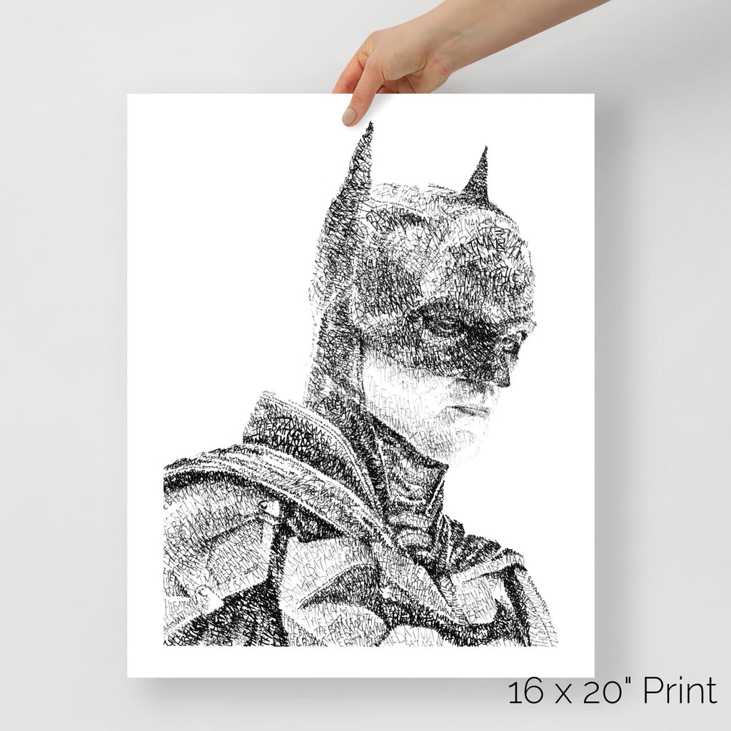 The Bat Word Art Portrait Print