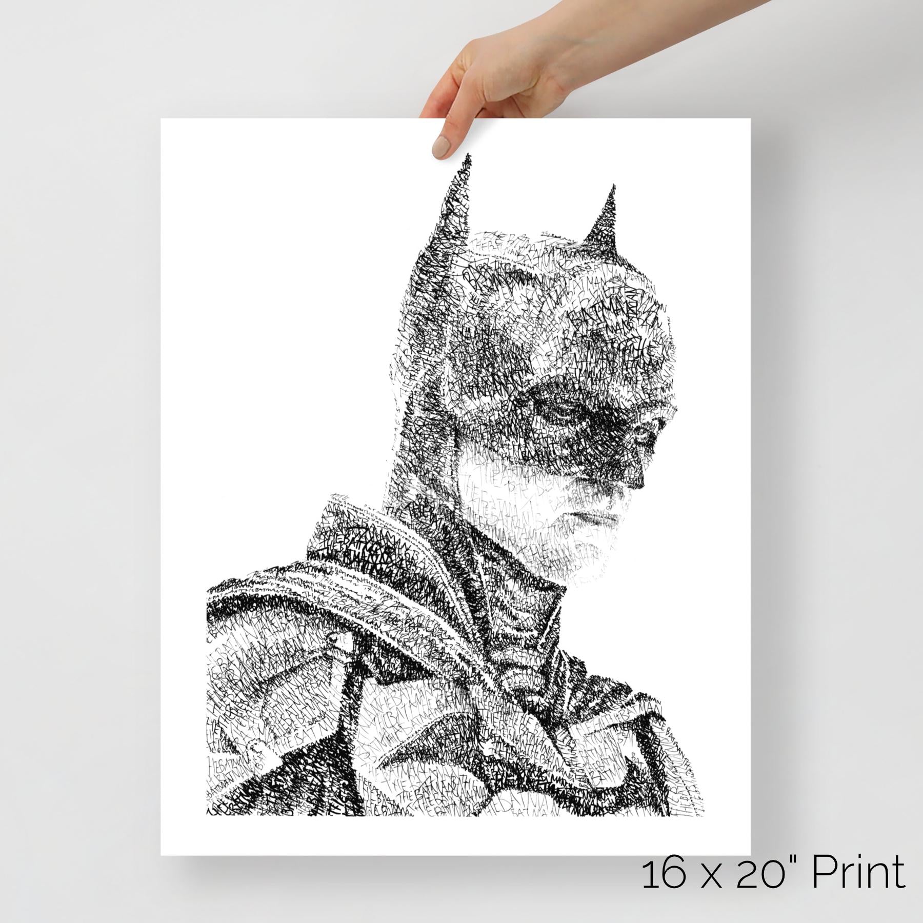 The Bat Word Art Portrait Print
