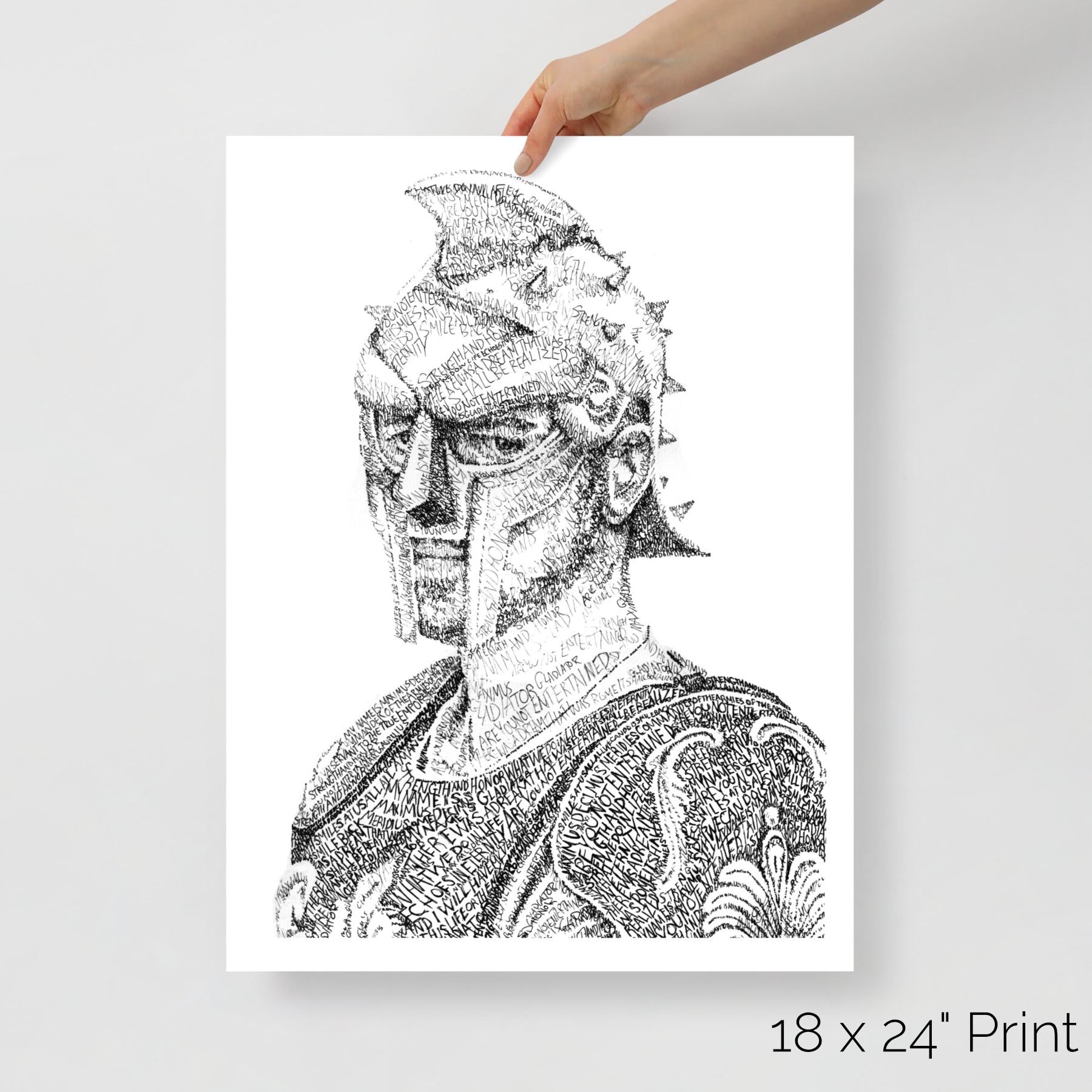 Gladiator Word Art Portrait Print