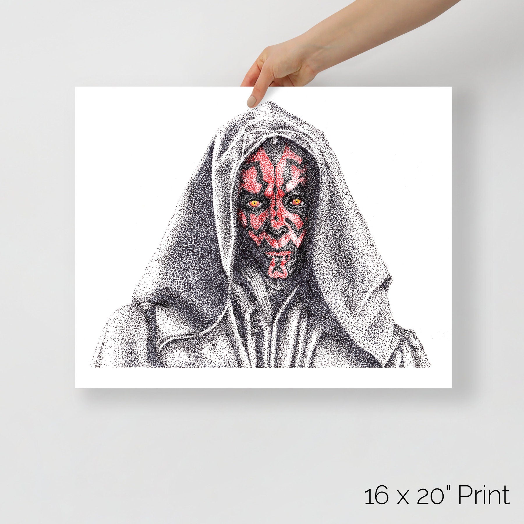 The Phantom Stippled Art Portrait Print
