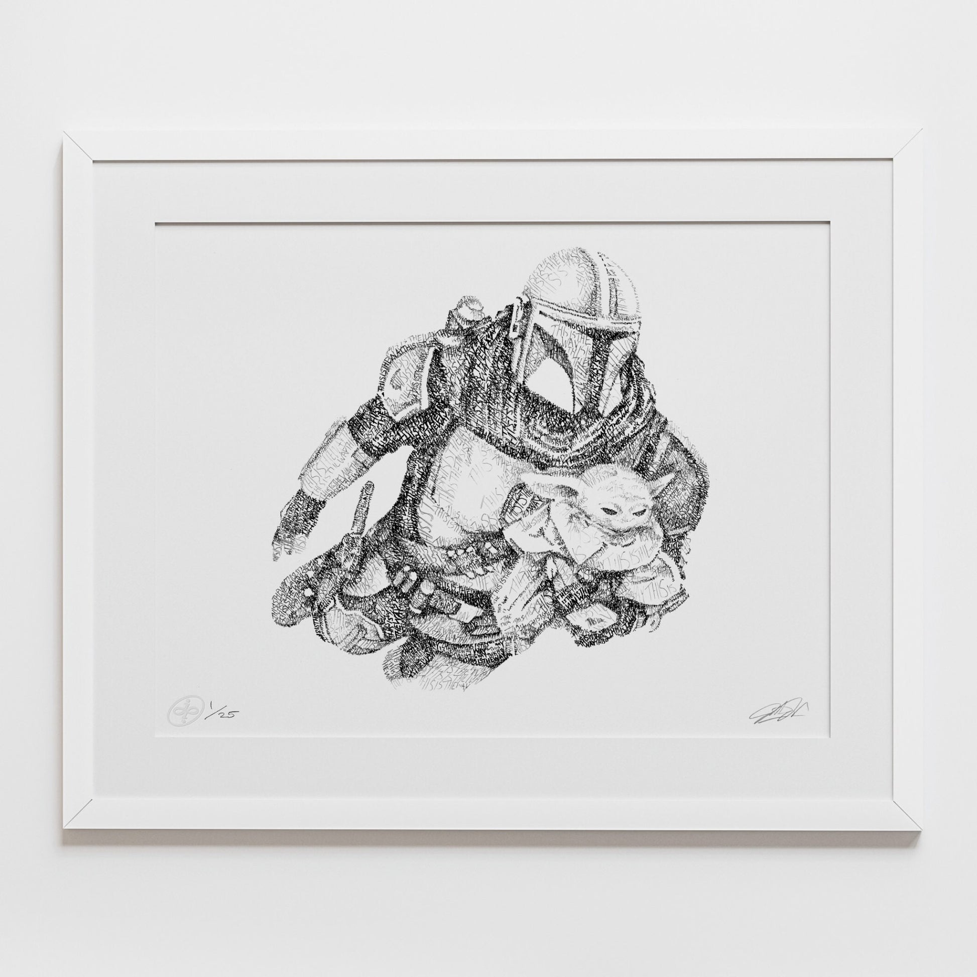 The Bounty Hunter and the Child Word Art Portrait Print
