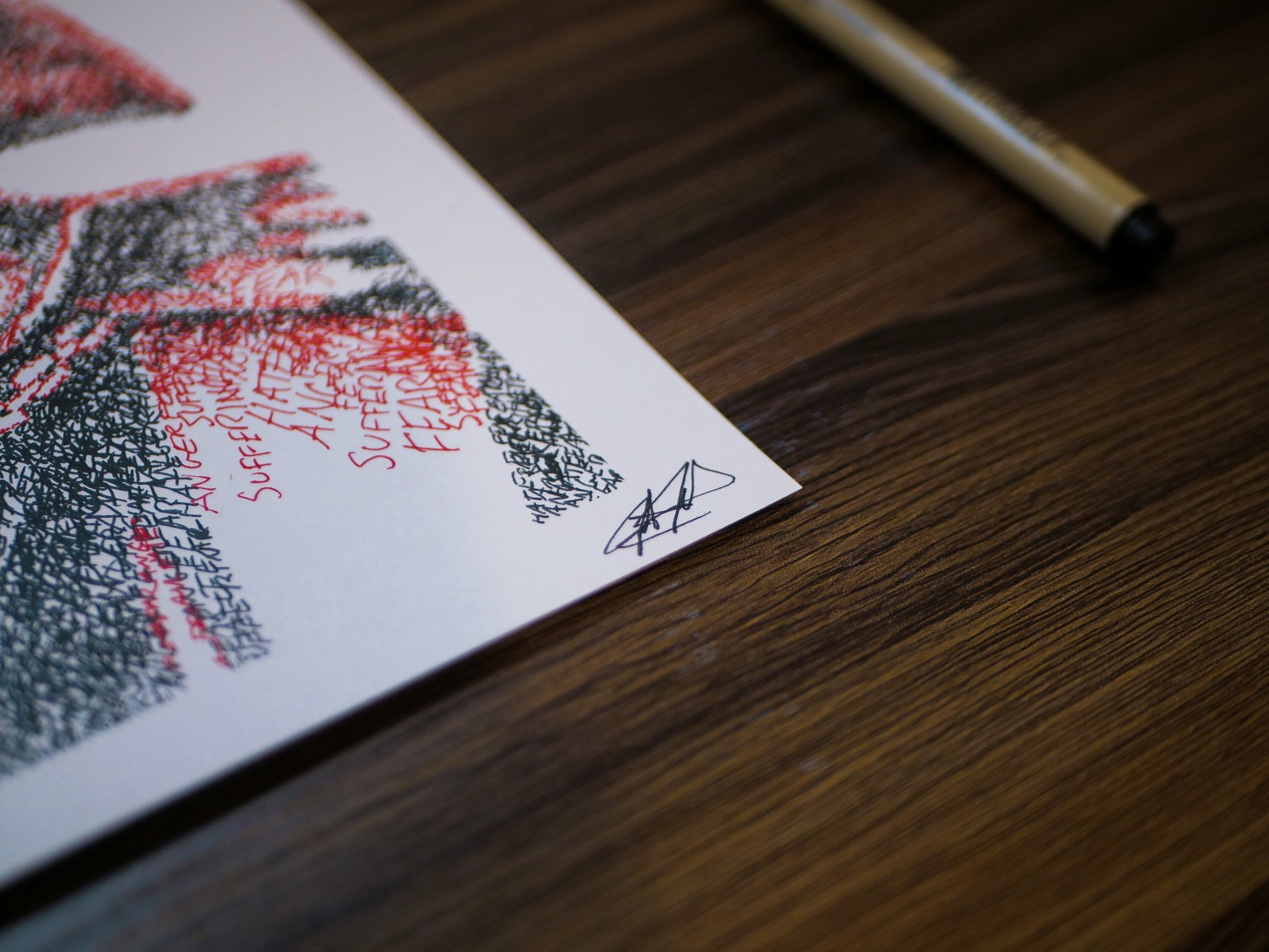 Fear, Anger, Hate, and Suffering Word Art Portrait Print