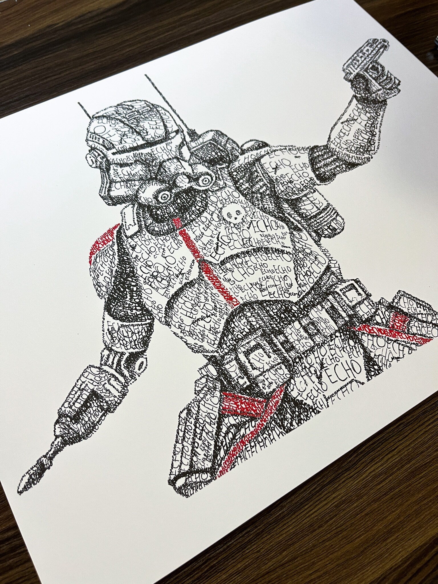 Echo Word Art Portrait Print