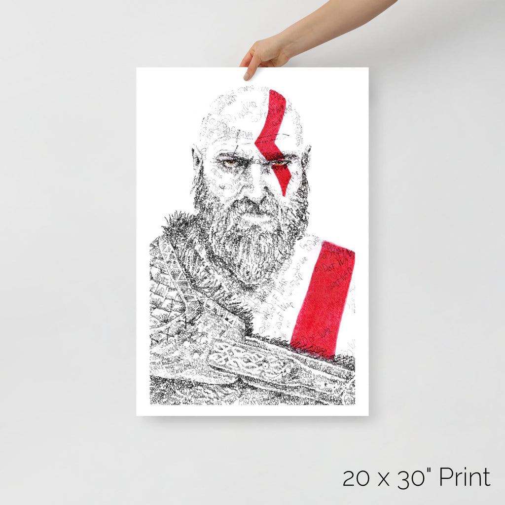 Kratos Word Art Portrait Print