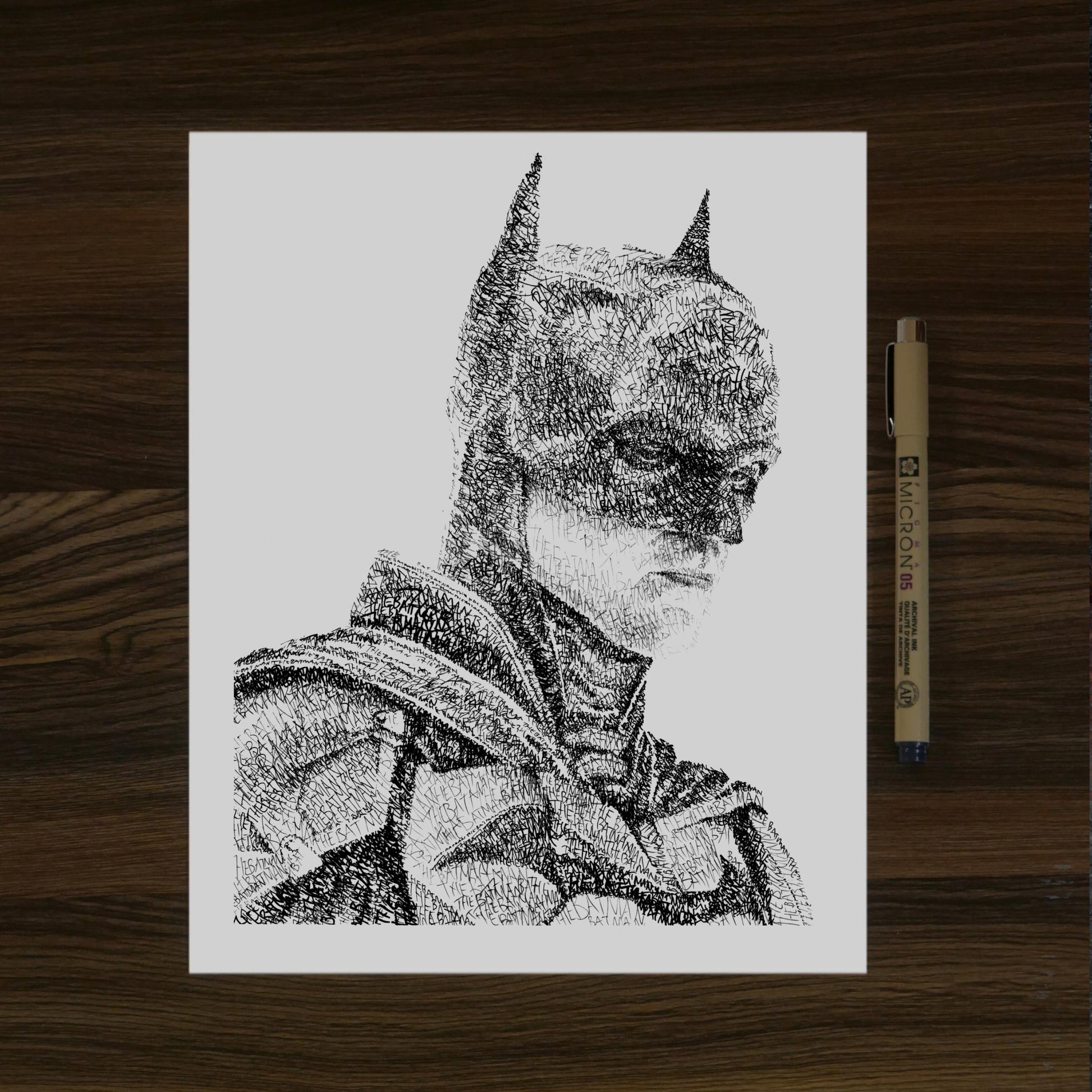 The Bat Word Art Portrait Print