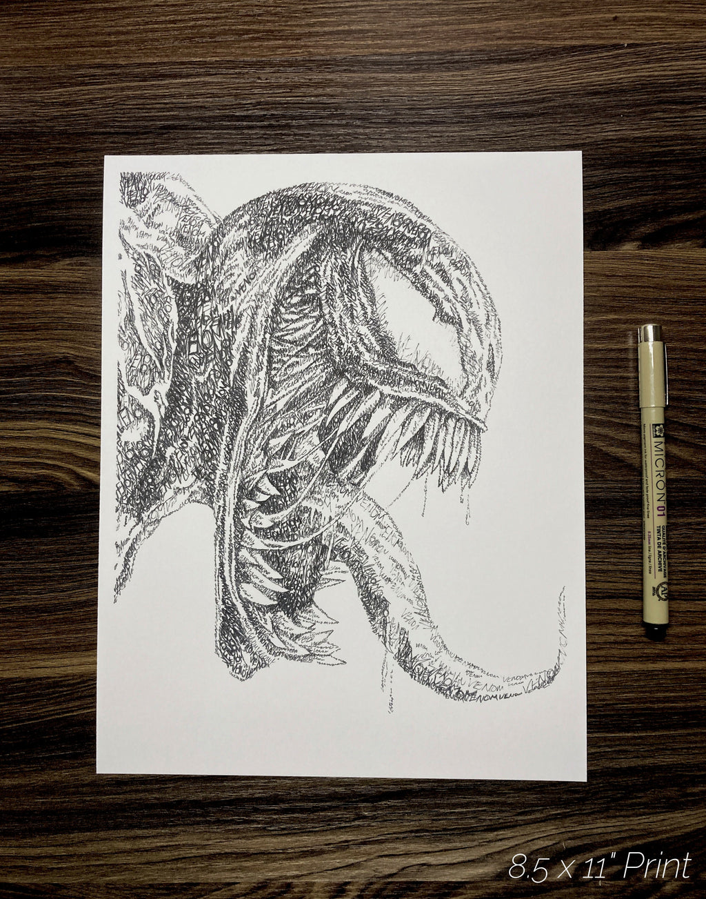 Symbiote Word Art Portrait Print