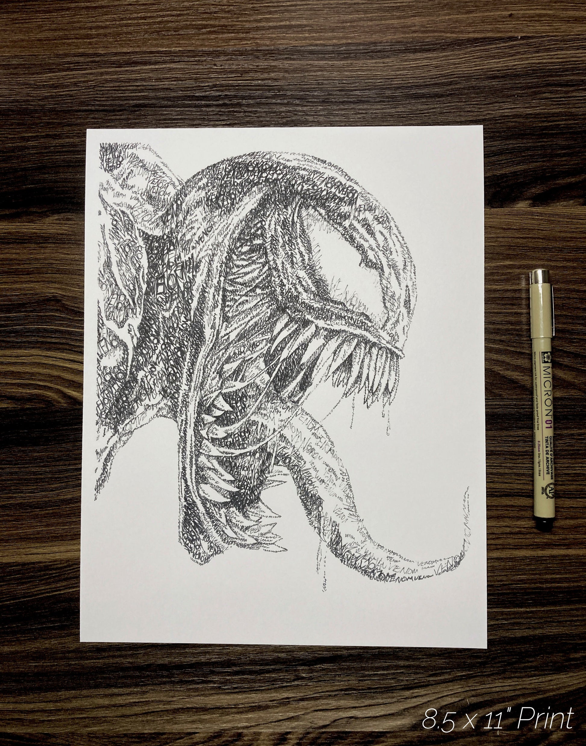 Symbiote Word Art Portrait Print