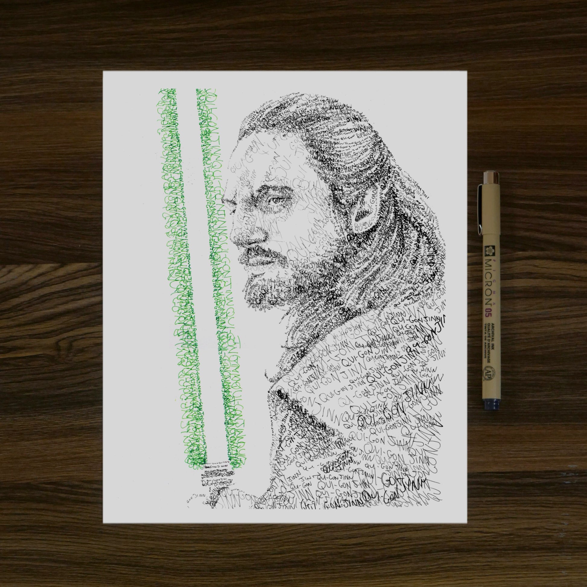Jinn Word Art Portrait Print