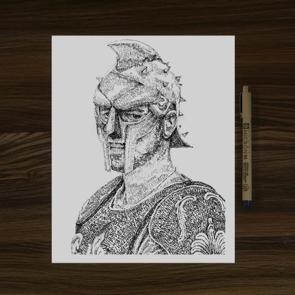 Gladiator Word Art Portrait Print