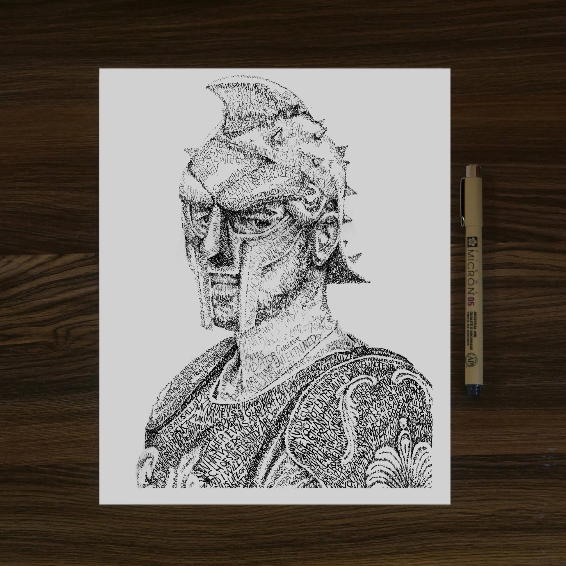 Gladiator Word Art Portrait Print