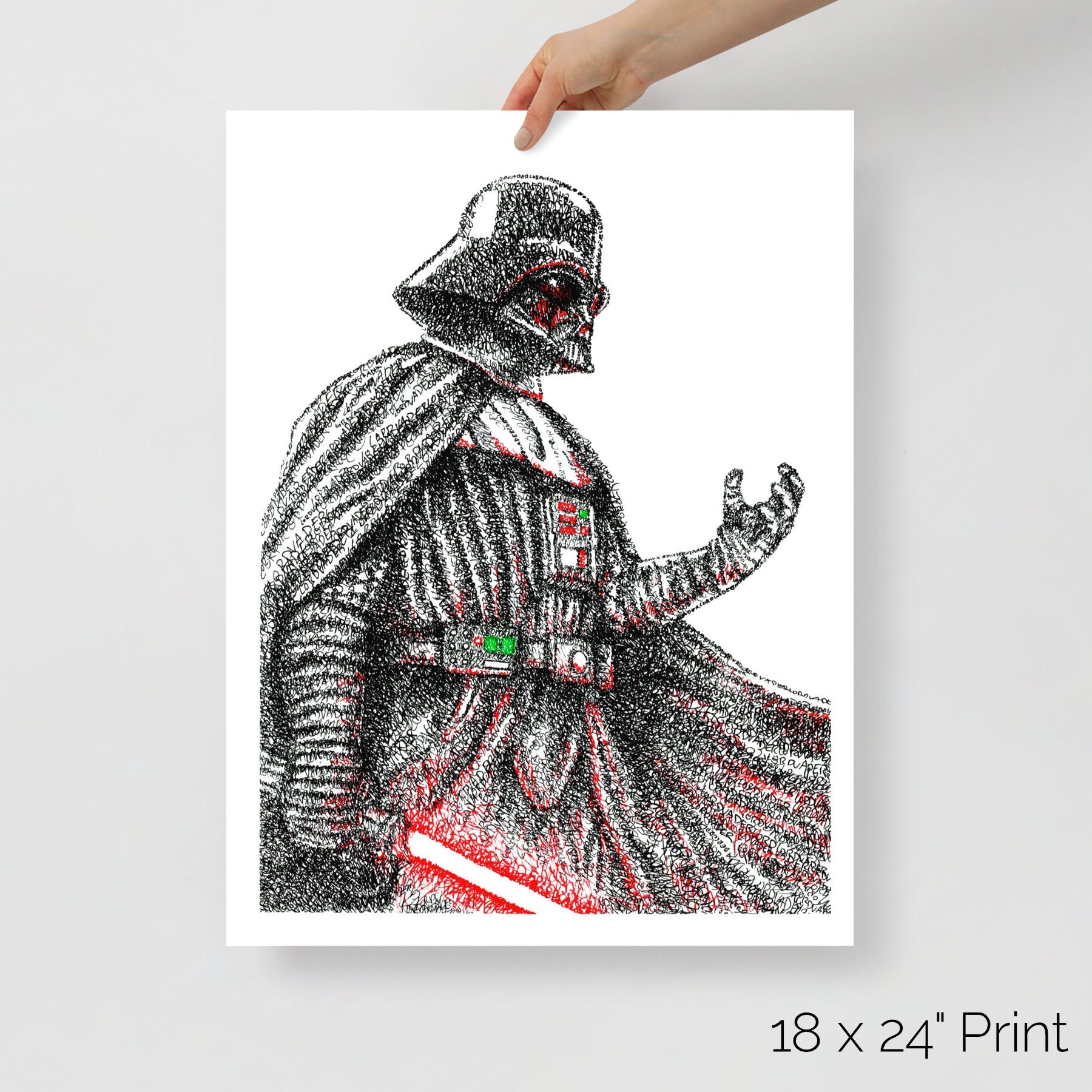 Dark Lord Word Art Portrait Print