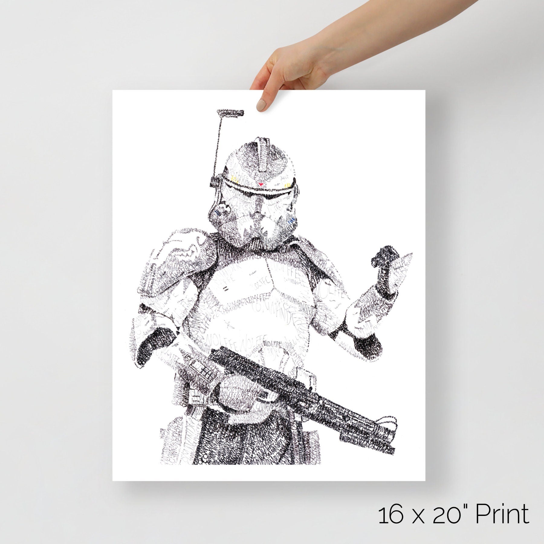 The Wolffe Word Art Portrait Print