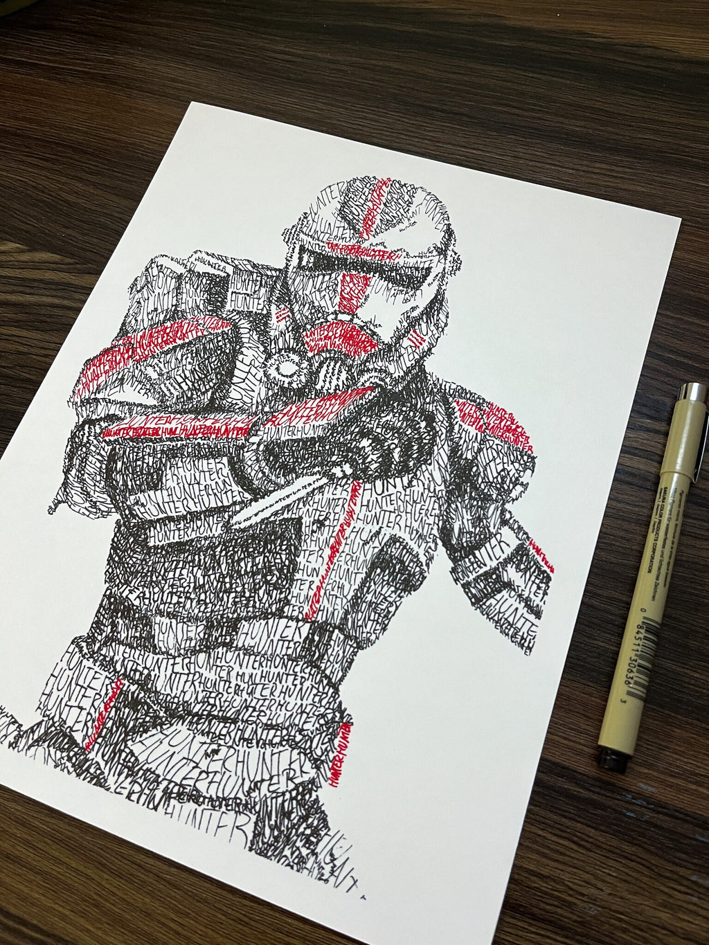 Hunter Word Art Portrait Print | Clone Trooper Art