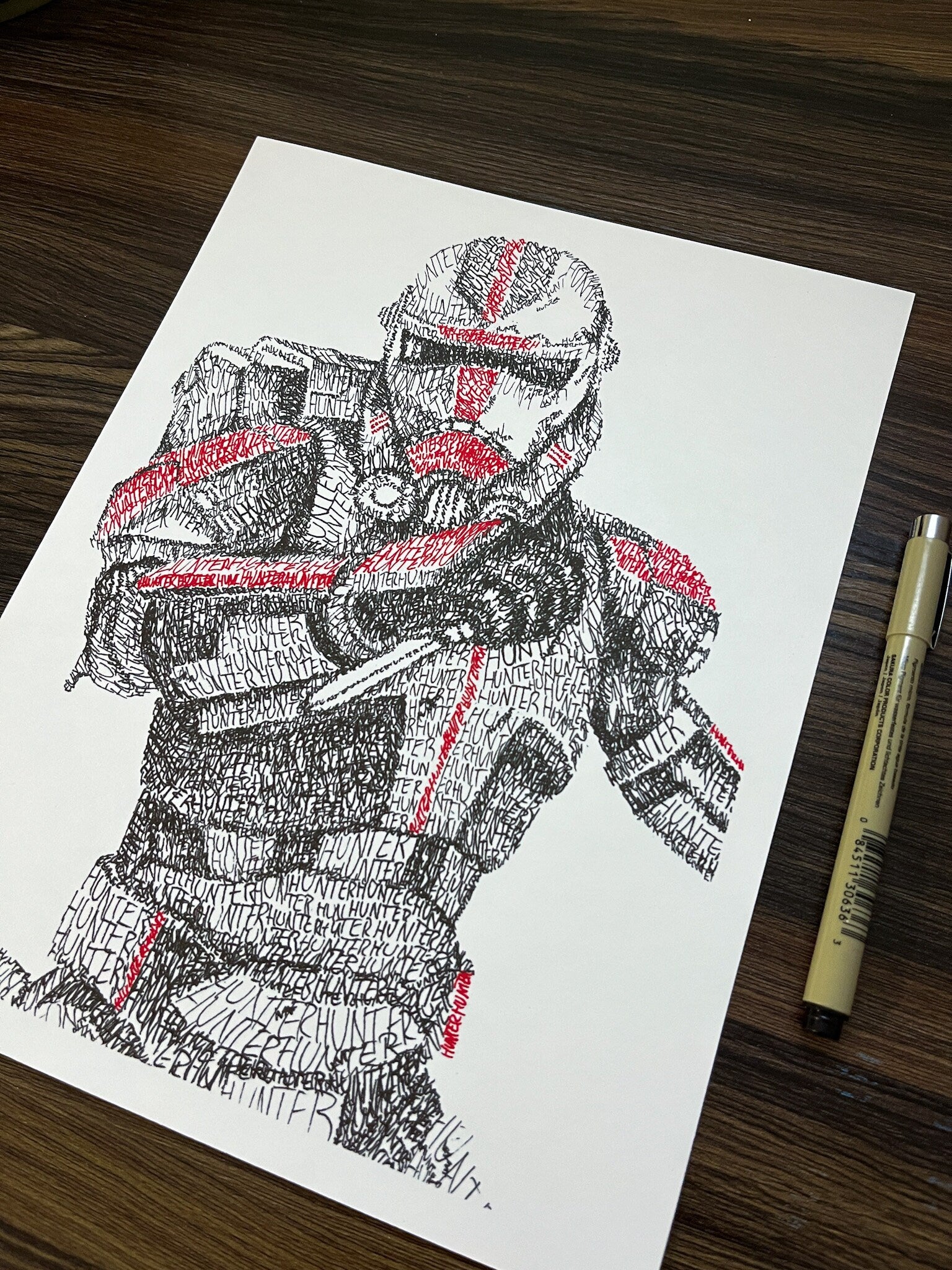 Hunter Word Art Portrait Print | Clone Trooper Art
