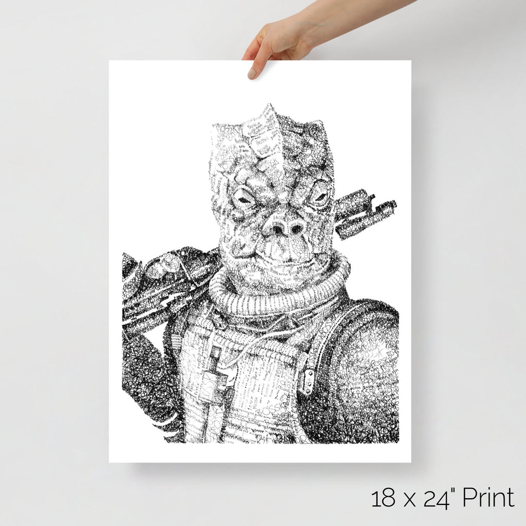 Bossk Word Art Portrait Print