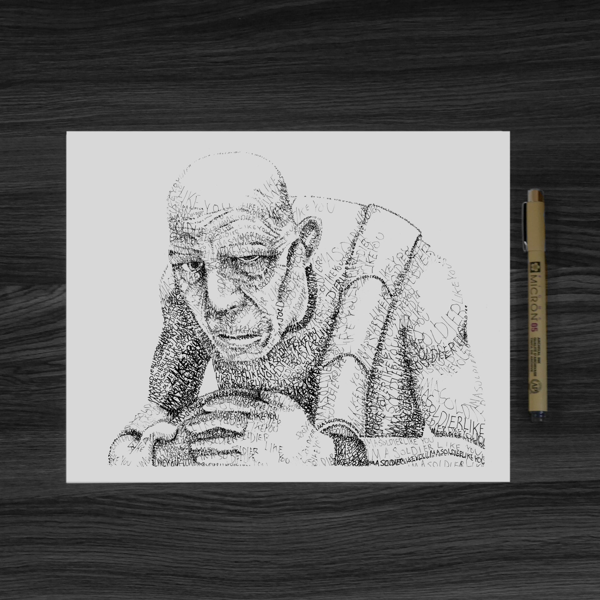 99 Word Art Portrait Print