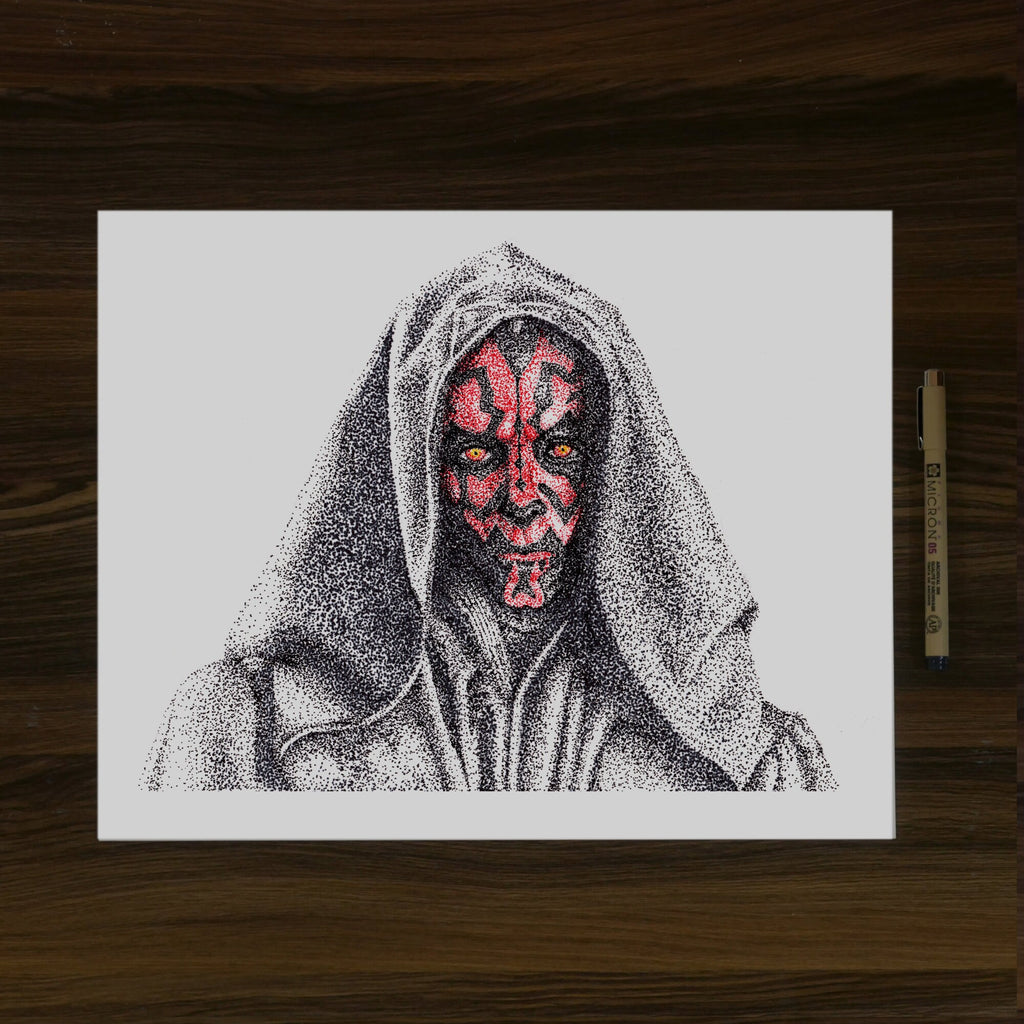 The Phantom Stippled Art Portrait Print