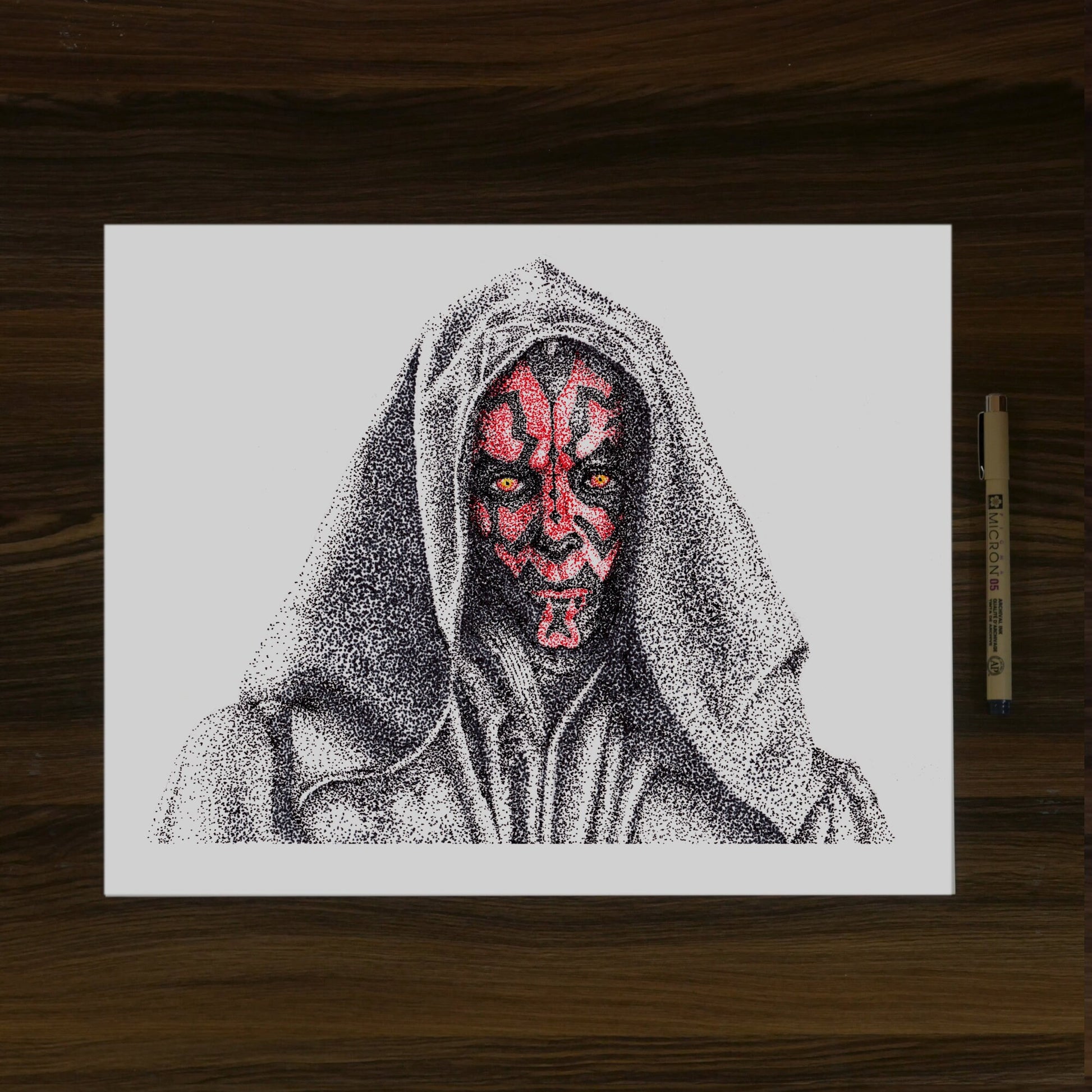 The Phantom Stippled Art Portrait Print