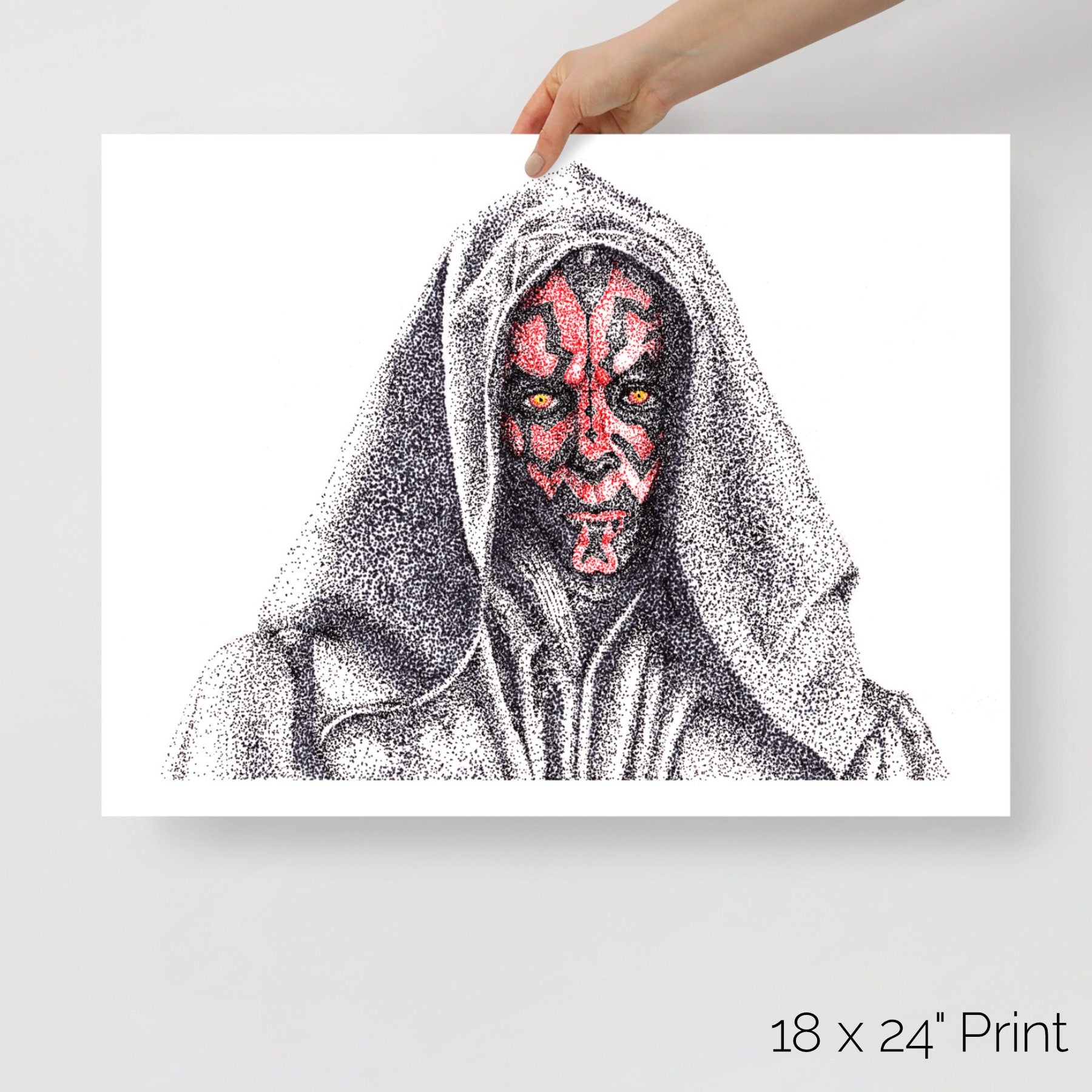 The Phantom Stippled Art Portrait Print
