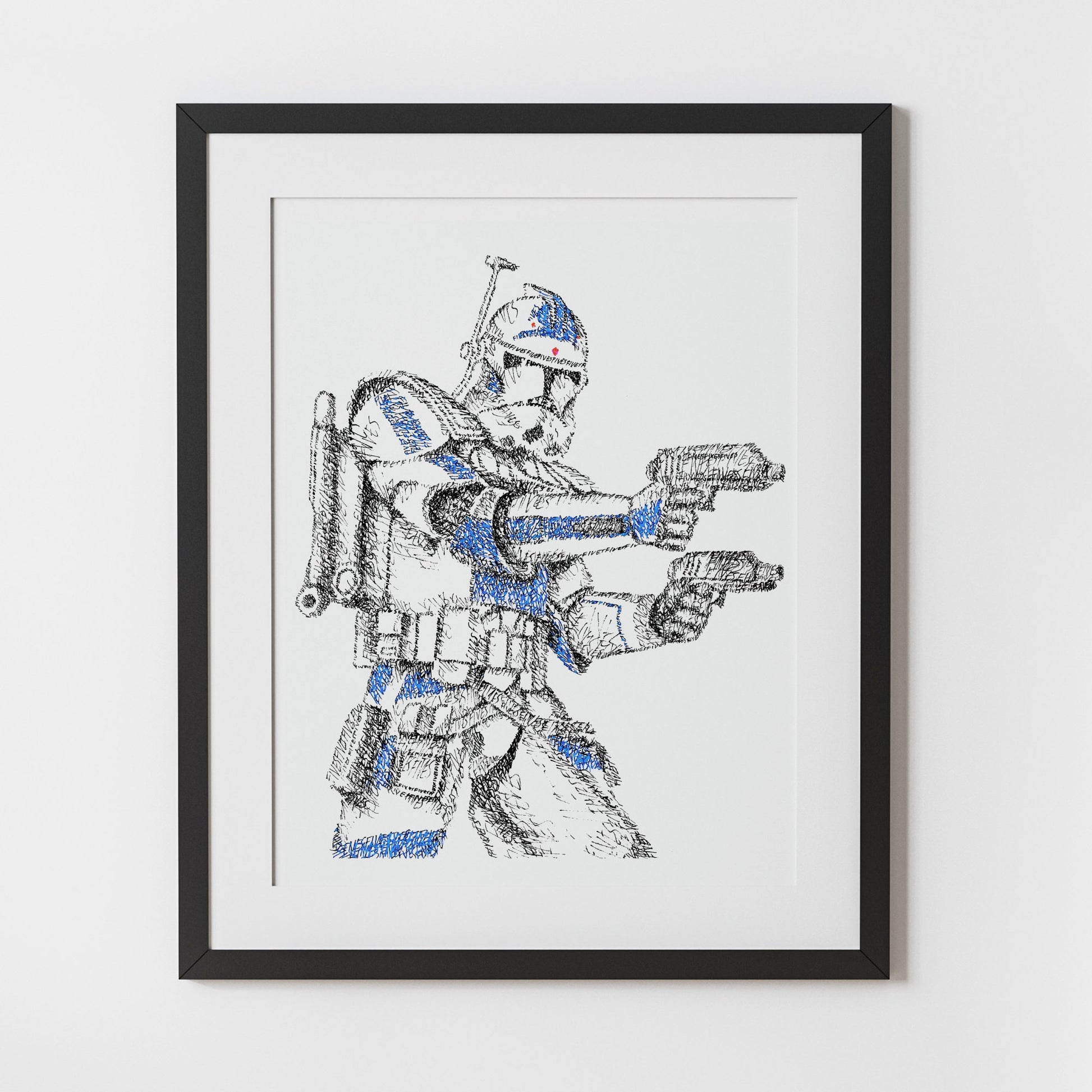 Fives Word Art Portrait Print