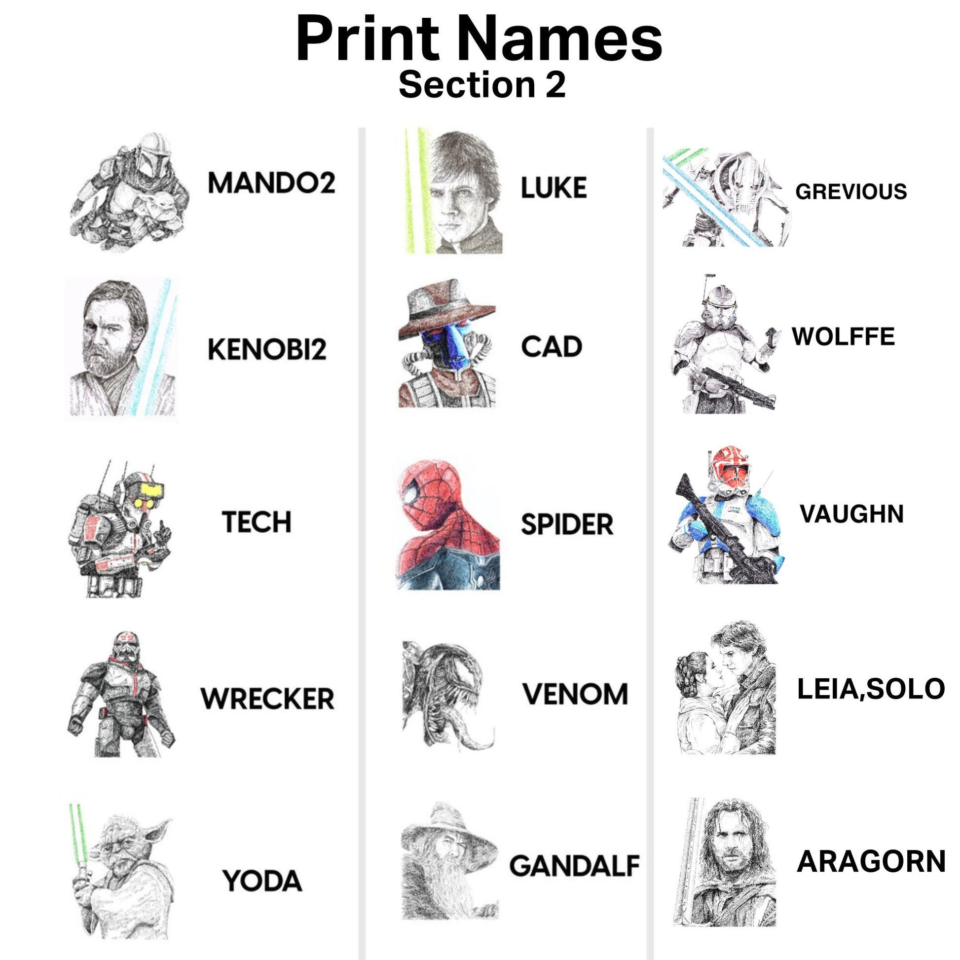 Custom Canvas Print - All Drawings Available