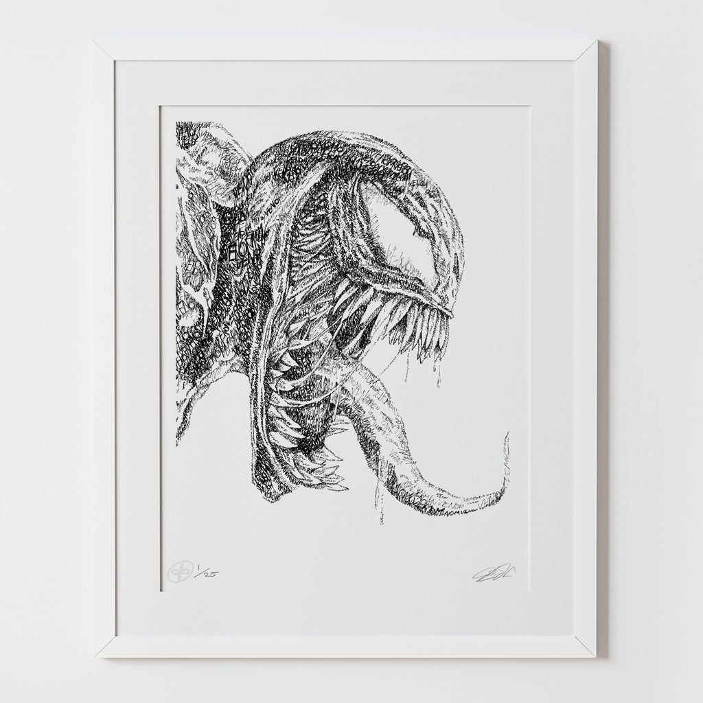 Symbiote Word Art Portrait Print
