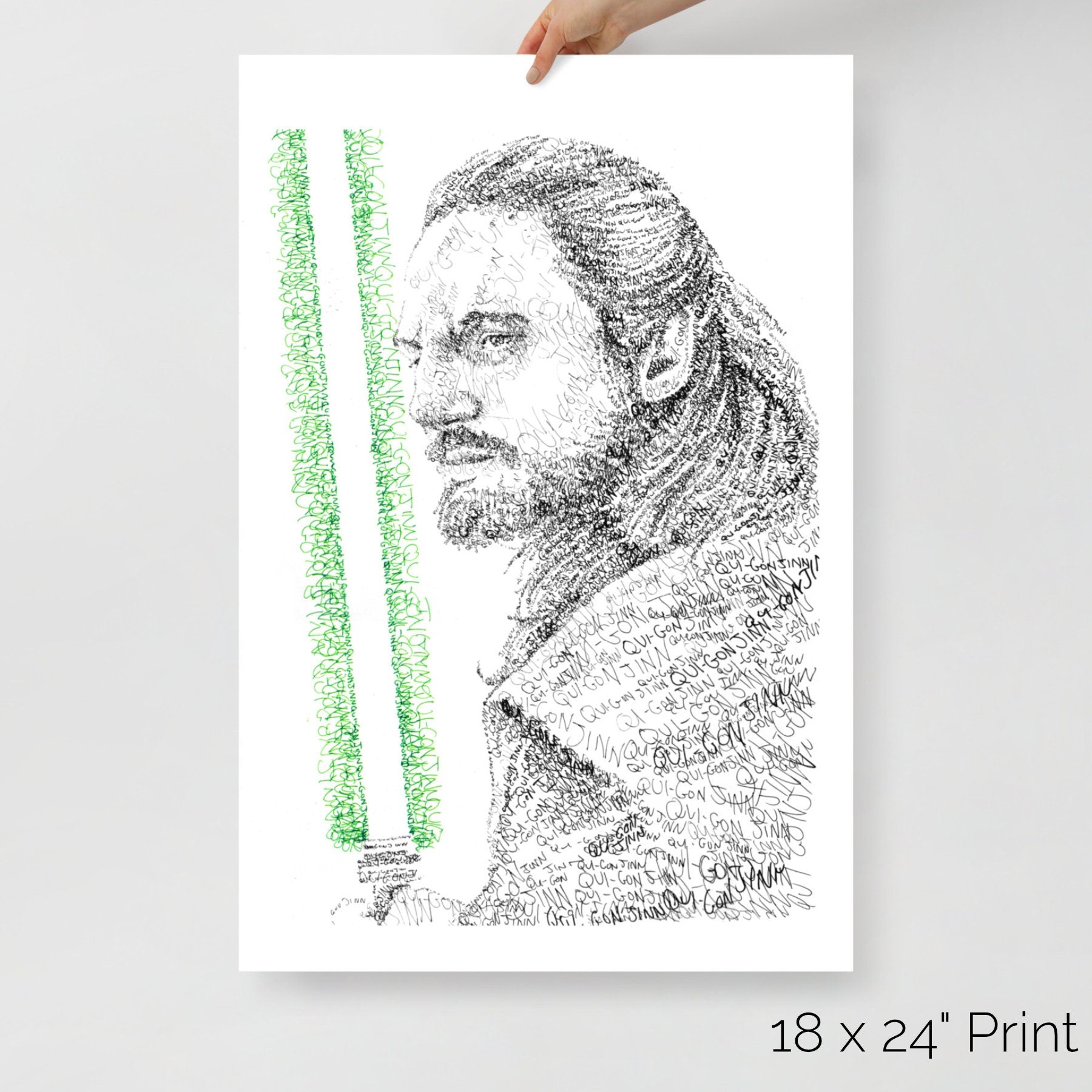 Jinn Word Art Portrait Print