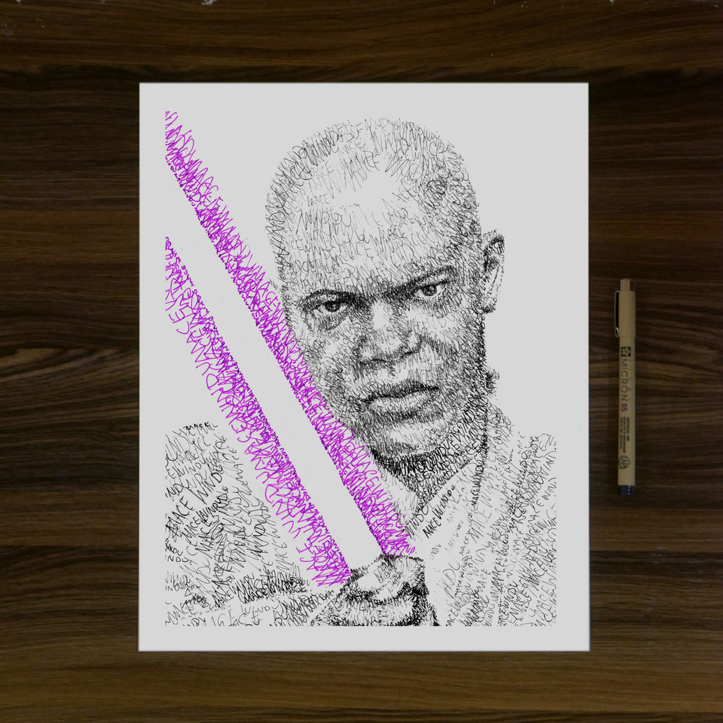 Windu Word Art Portrait Print