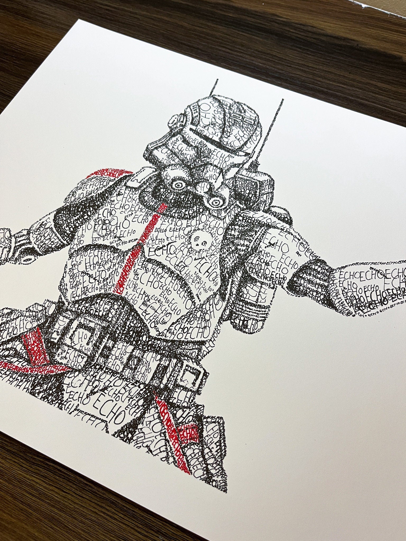 Echo Word Art Portrait Print