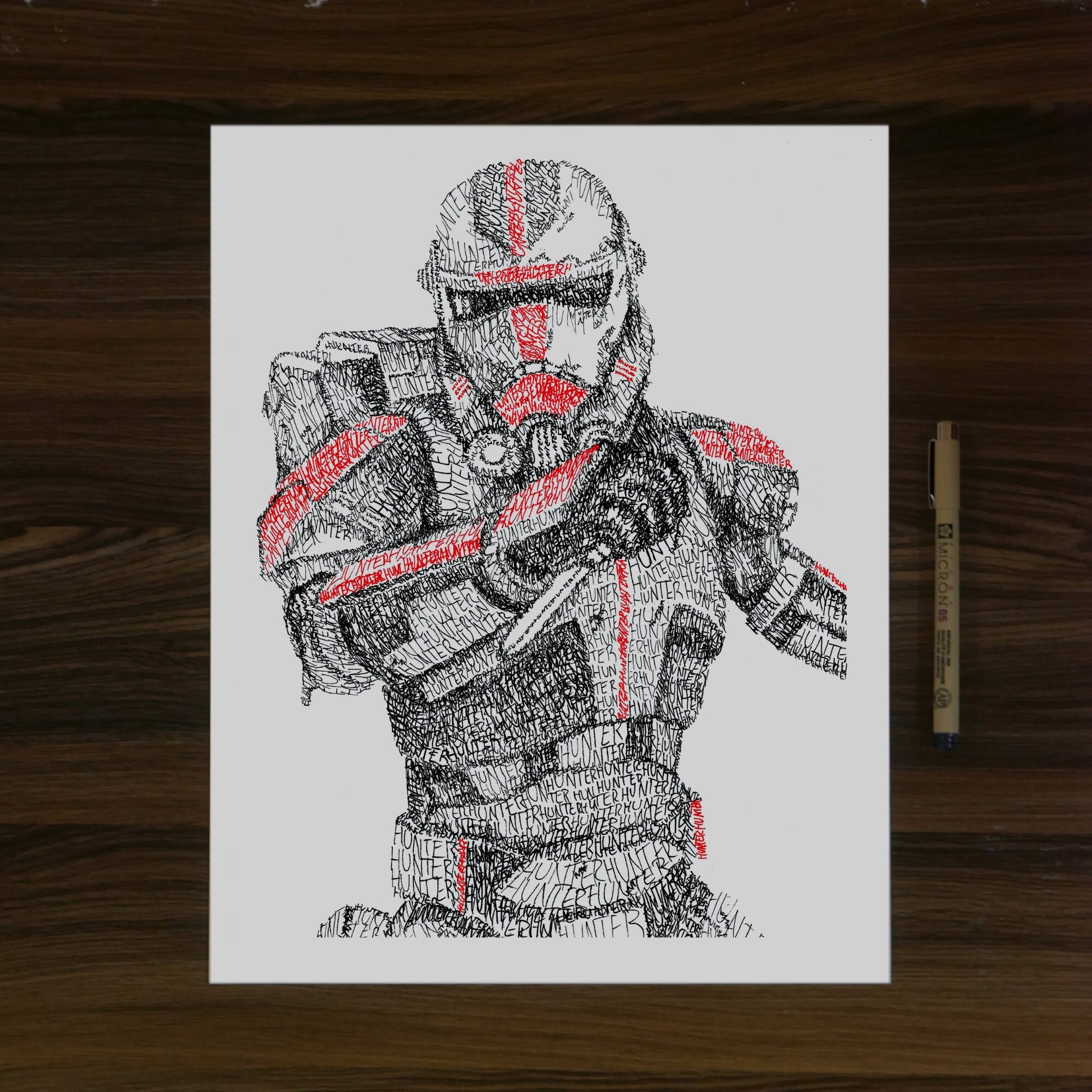 Hunter Word Art Portrait Print | Clone Trooper Art