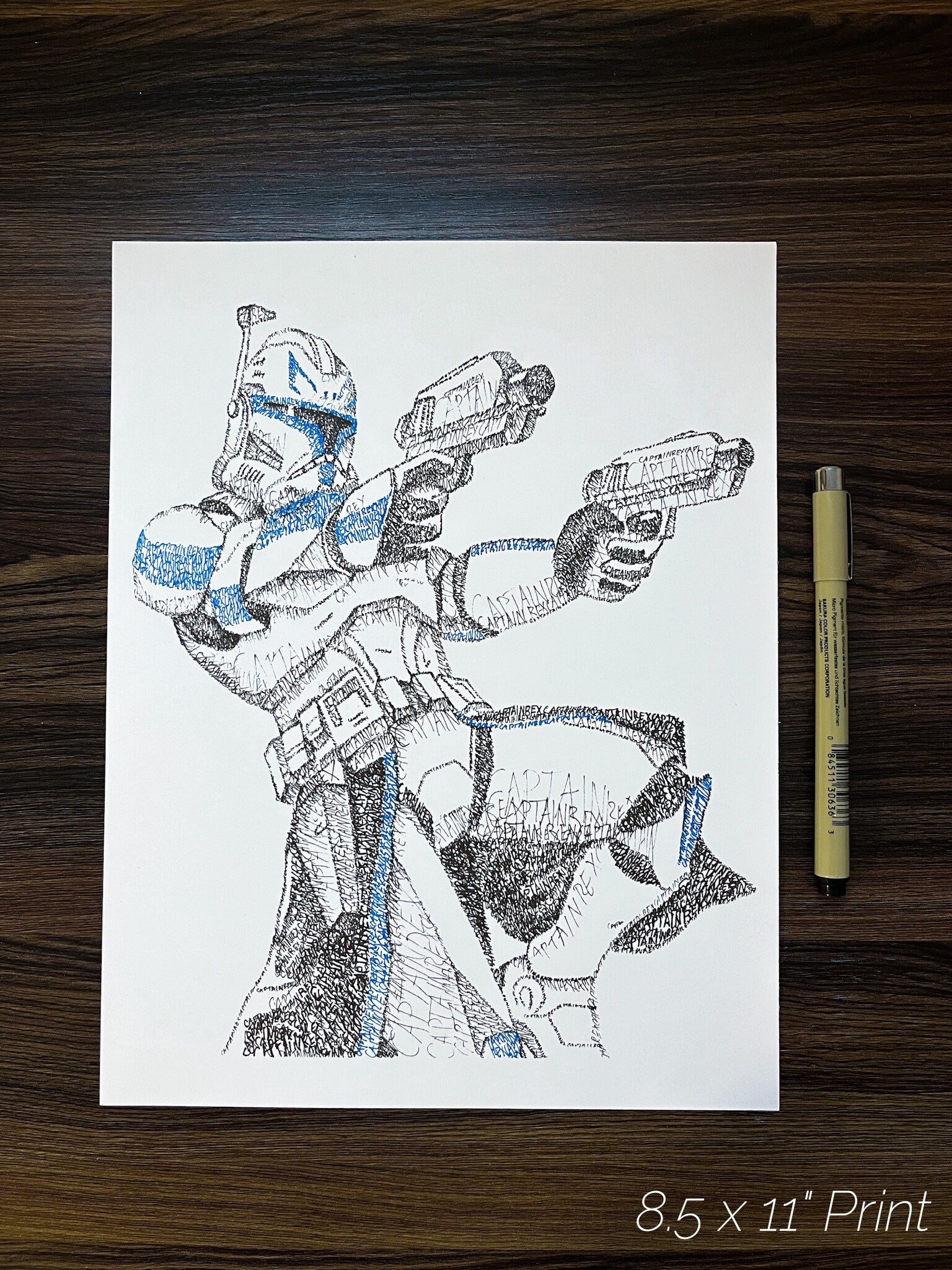 Rex Word Art Portrait Print