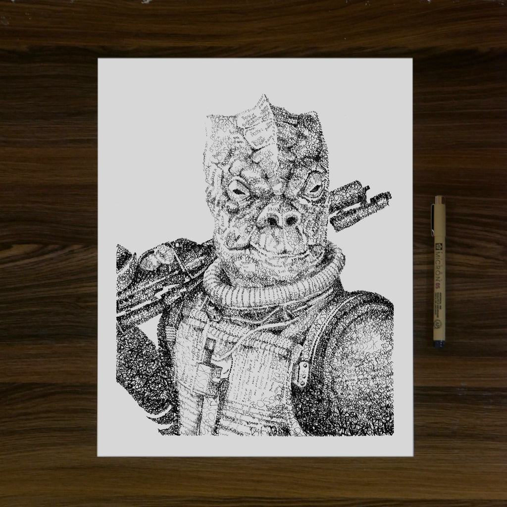 Bossk Word Art Portrait Print