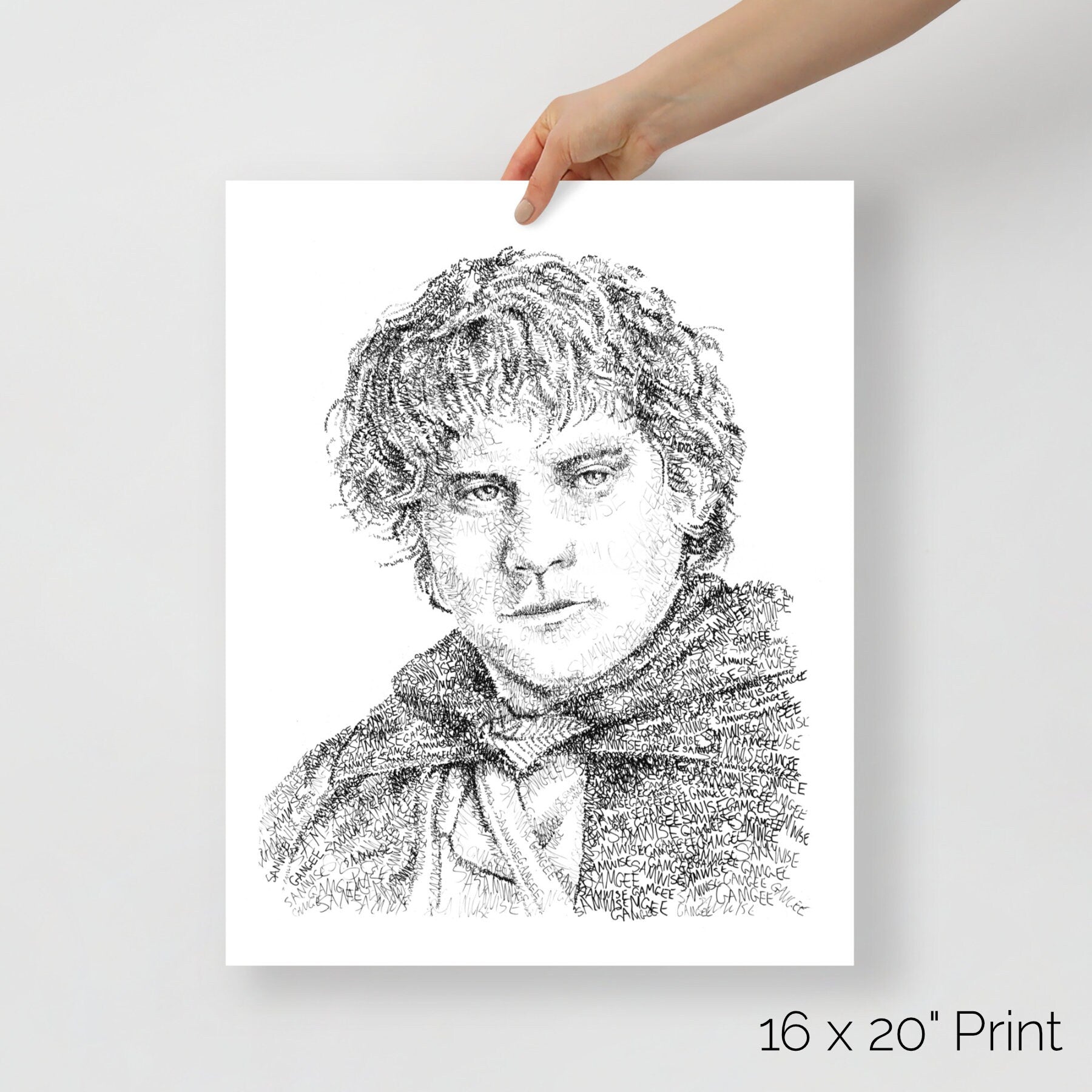Sam Word Art Portrait Print