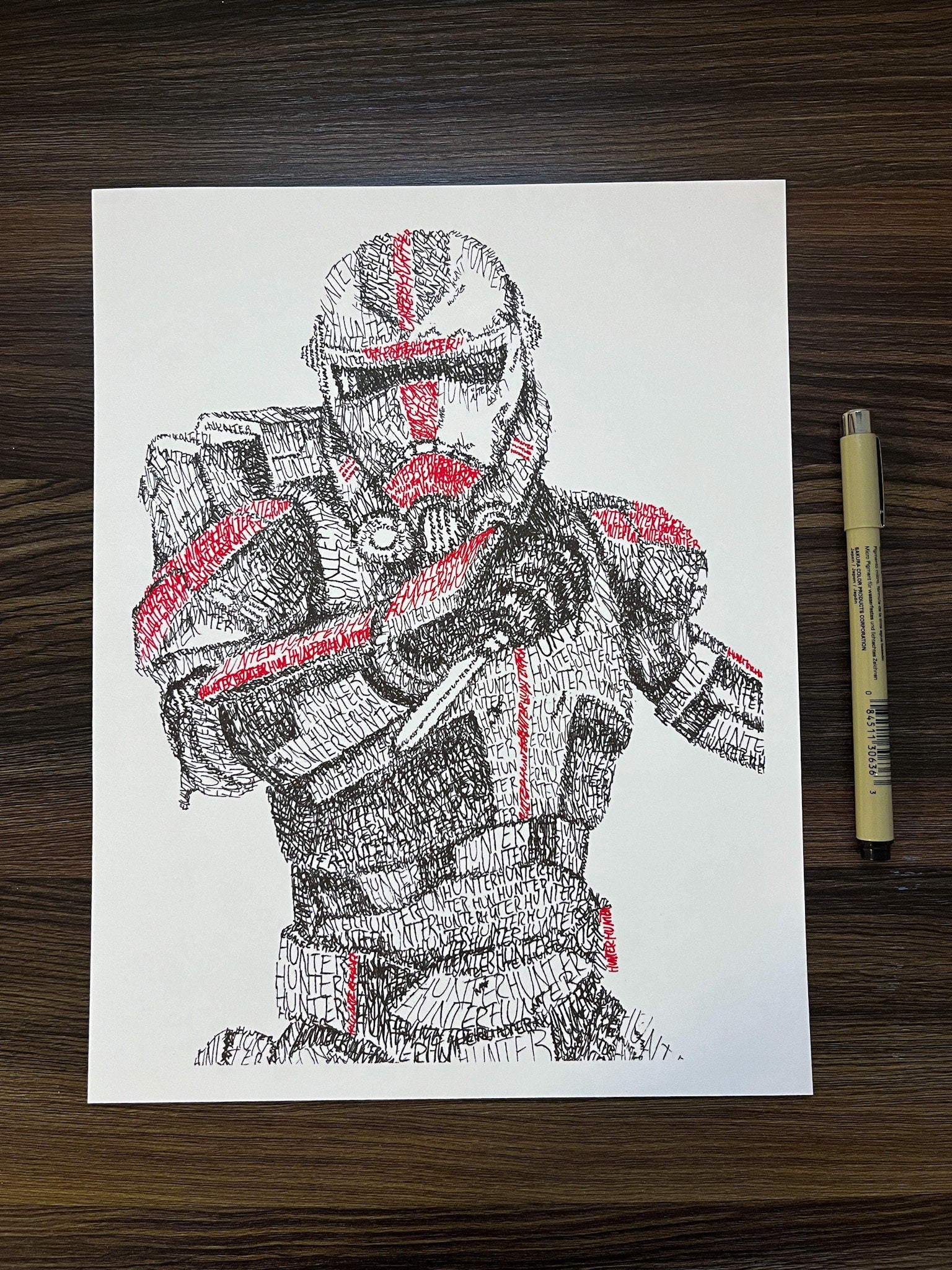 Hunter Word Art Portrait Print | Clone Trooper Art
